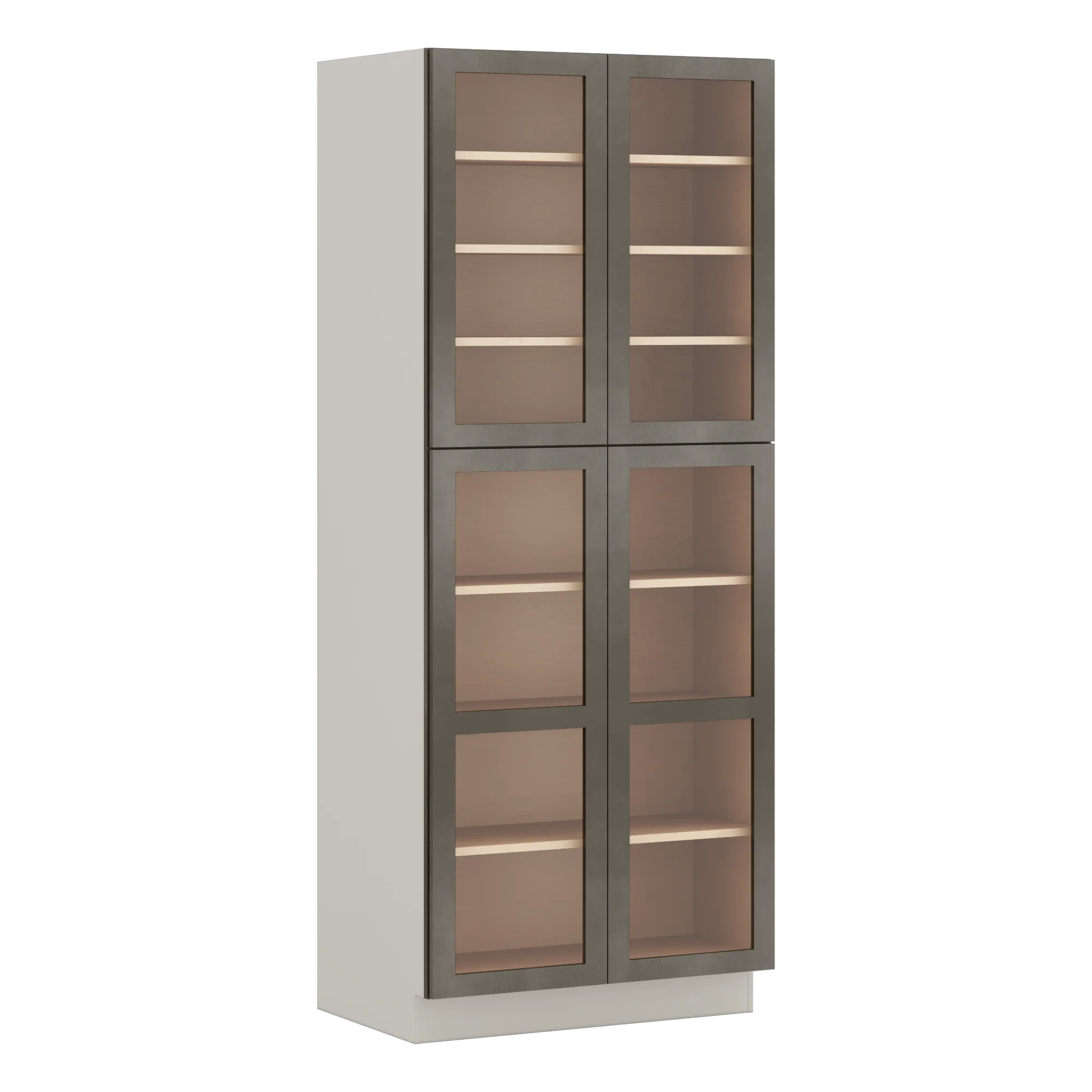 90" Tall Pantry Huntington Cinder Double Shaker Glass Ready Wall Cabinet 18", 24" & 30" Wide - Image 7