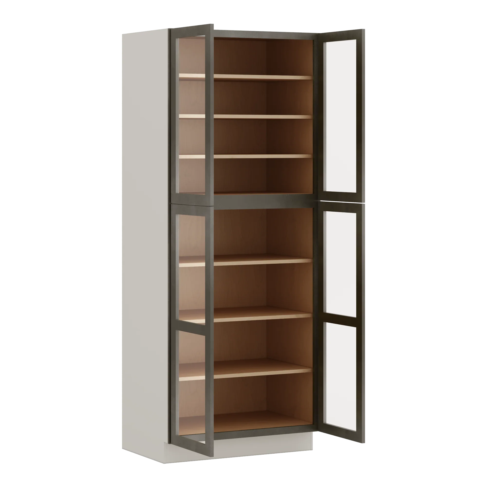90" Tall Pantry Huntington Cinder Double Shaker Glass Ready Wall Cabinet 18", 24" & 30" Wide - Image 8