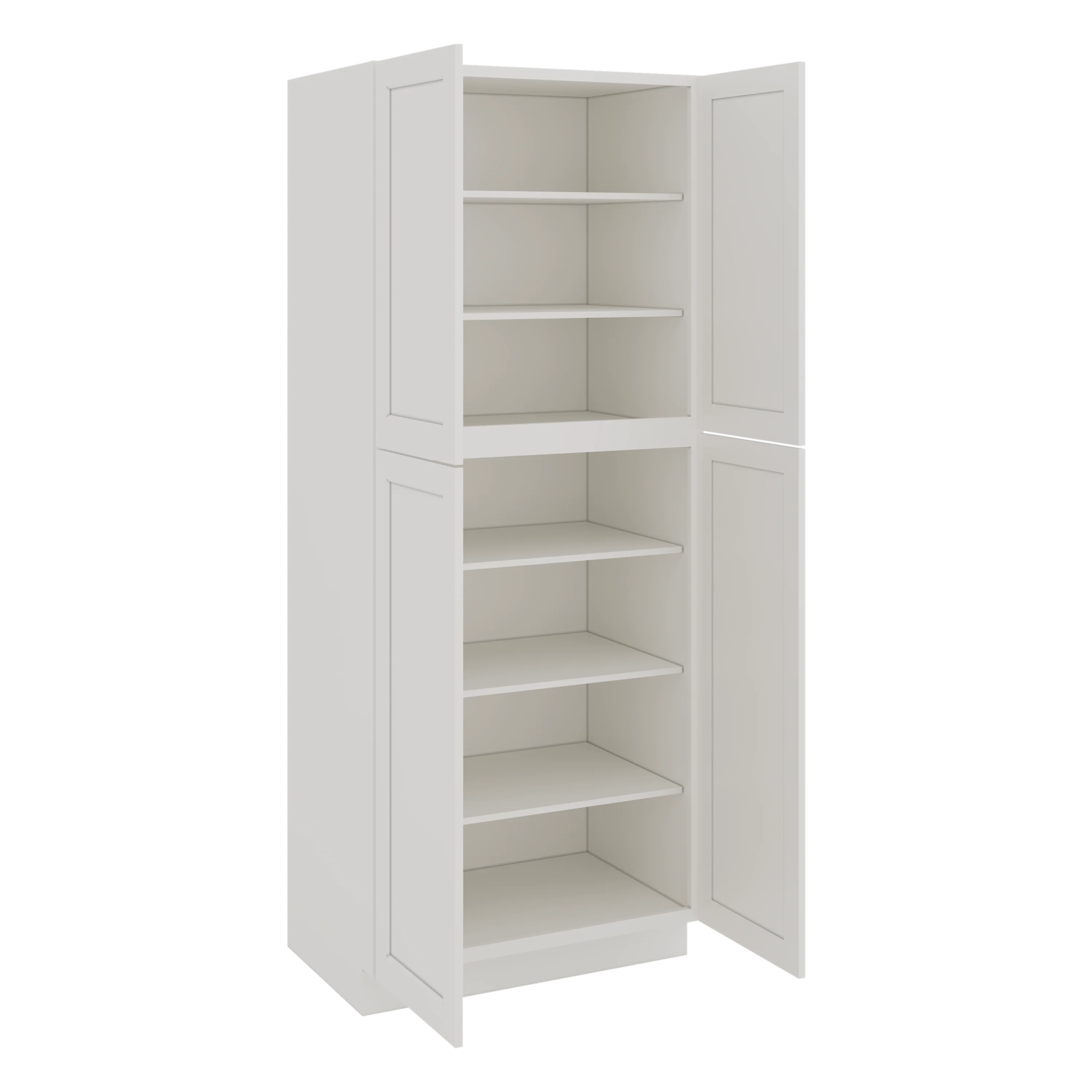 90" Tall Pantry ICE White Shaker 1-1/4" Overlay Cabinet 18", 24" & 30" Wide CWS/CWB - Image 9