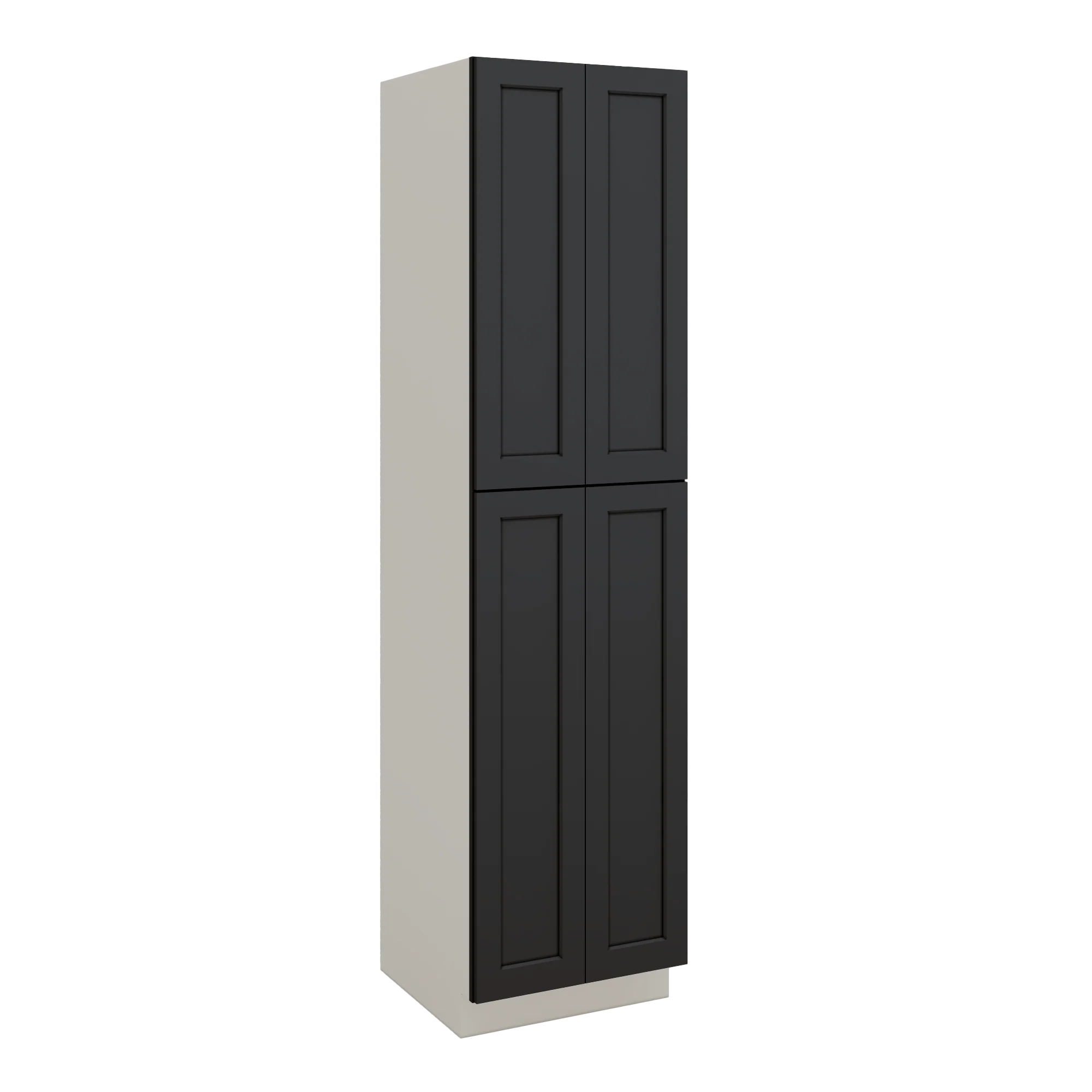 96" Tall Pantry 15HNS Hermosa Noir Black Shaker 1-1/4" Overlay Cabinet 18", 24" & 30" Wide - Image 3