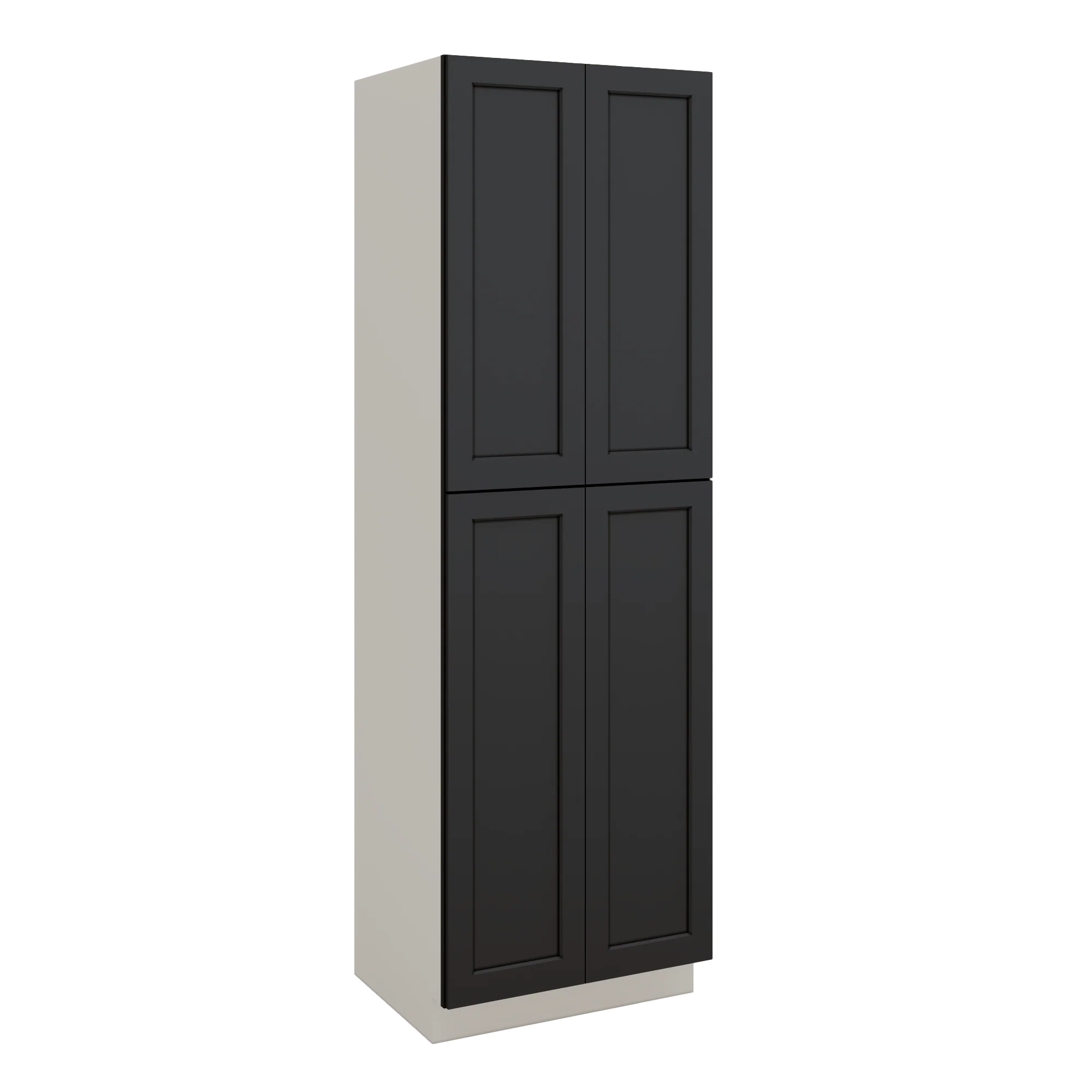 96" Tall Pantry 15HNS Hermosa Noir Black Shaker 1-1/4" Overlay Cabinet 18", 24" & 30" Wide - Image 5