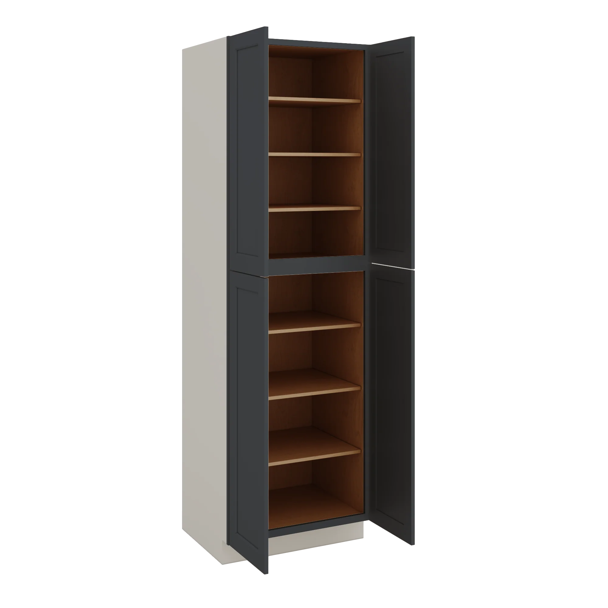 96" Tall Pantry 15HNS Hermosa Noir Black Shaker 1-1/4" Overlay Cabinet 18", 24" & 30" Wide - Image 6