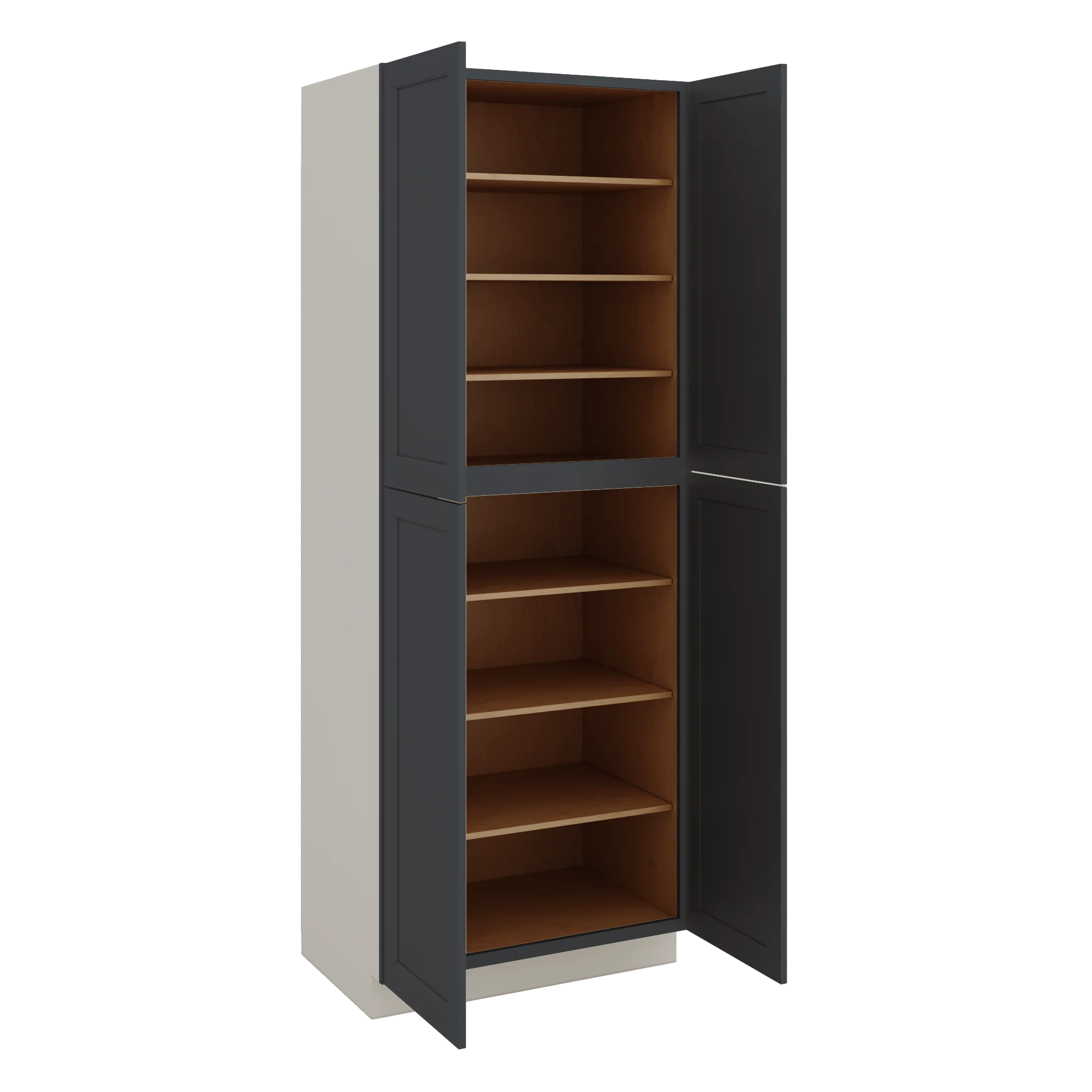 96" Tall Pantry 15HNS Hermosa Noir Black Shaker 1-1/4" Overlay Cabinet 18", 24" & 30" Wide - Image 8