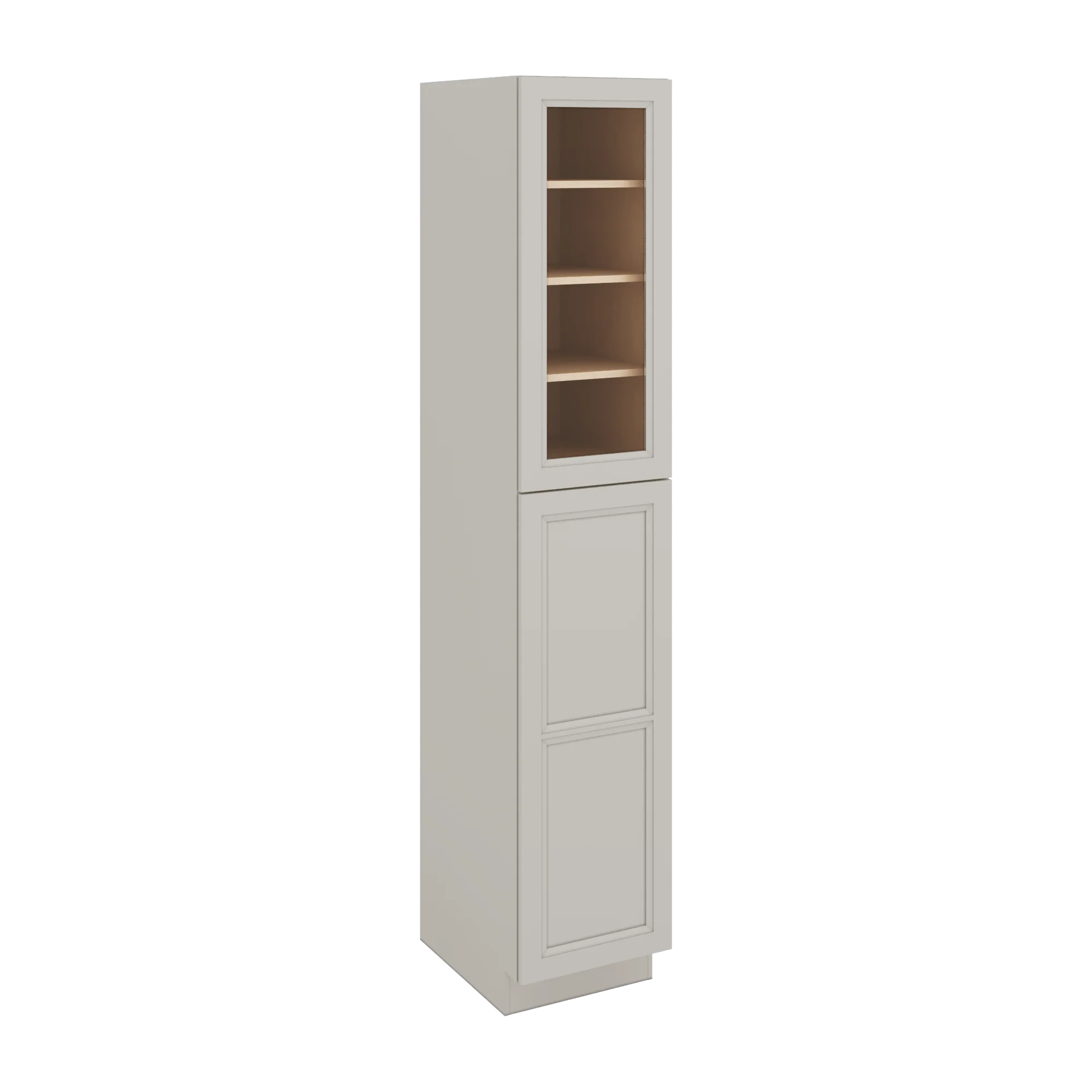 96" Tall Pantry 27LGDS Laguna Gray Double Shaker Glass Ready Cabinet 18", 24" & 30" Wide
