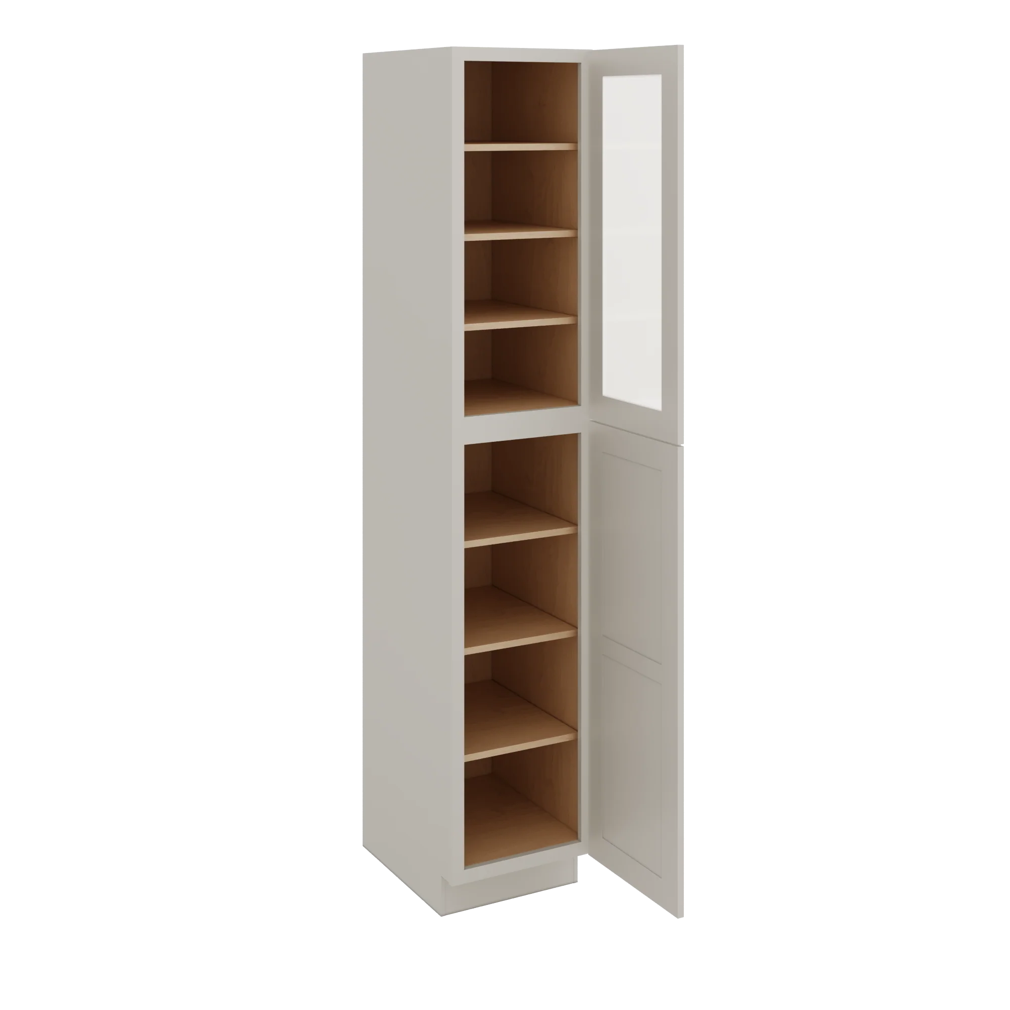 96" Tall Pantry 27LGDS Laguna Gray Double Shaker Glass Ready Cabinet 18", 24" & 30" Wide - Image 2