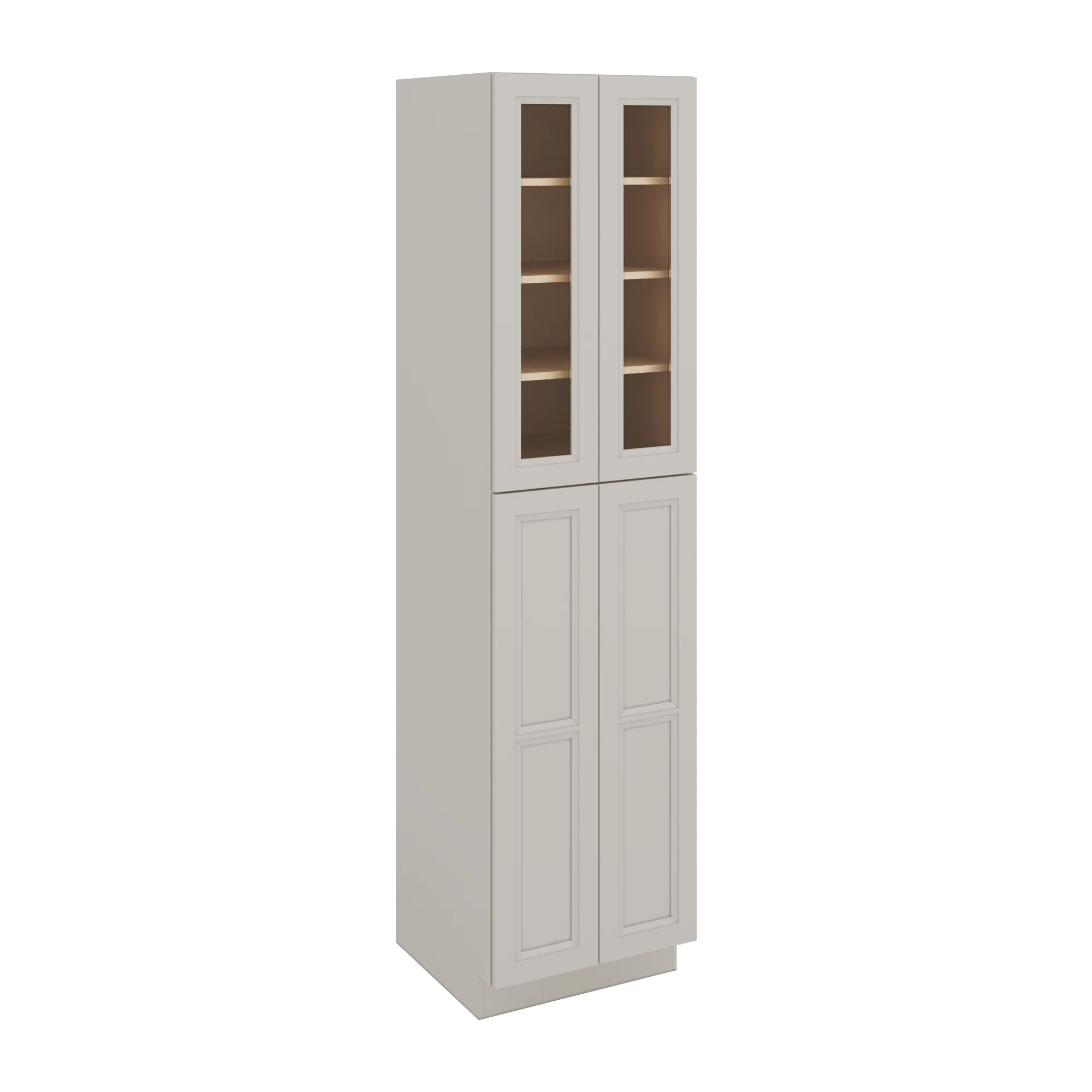 96" Tall Pantry 27LGDS Laguna Gray Double Shaker Glass Ready Cabinet 18", 24" & 30" Wide - Image 3