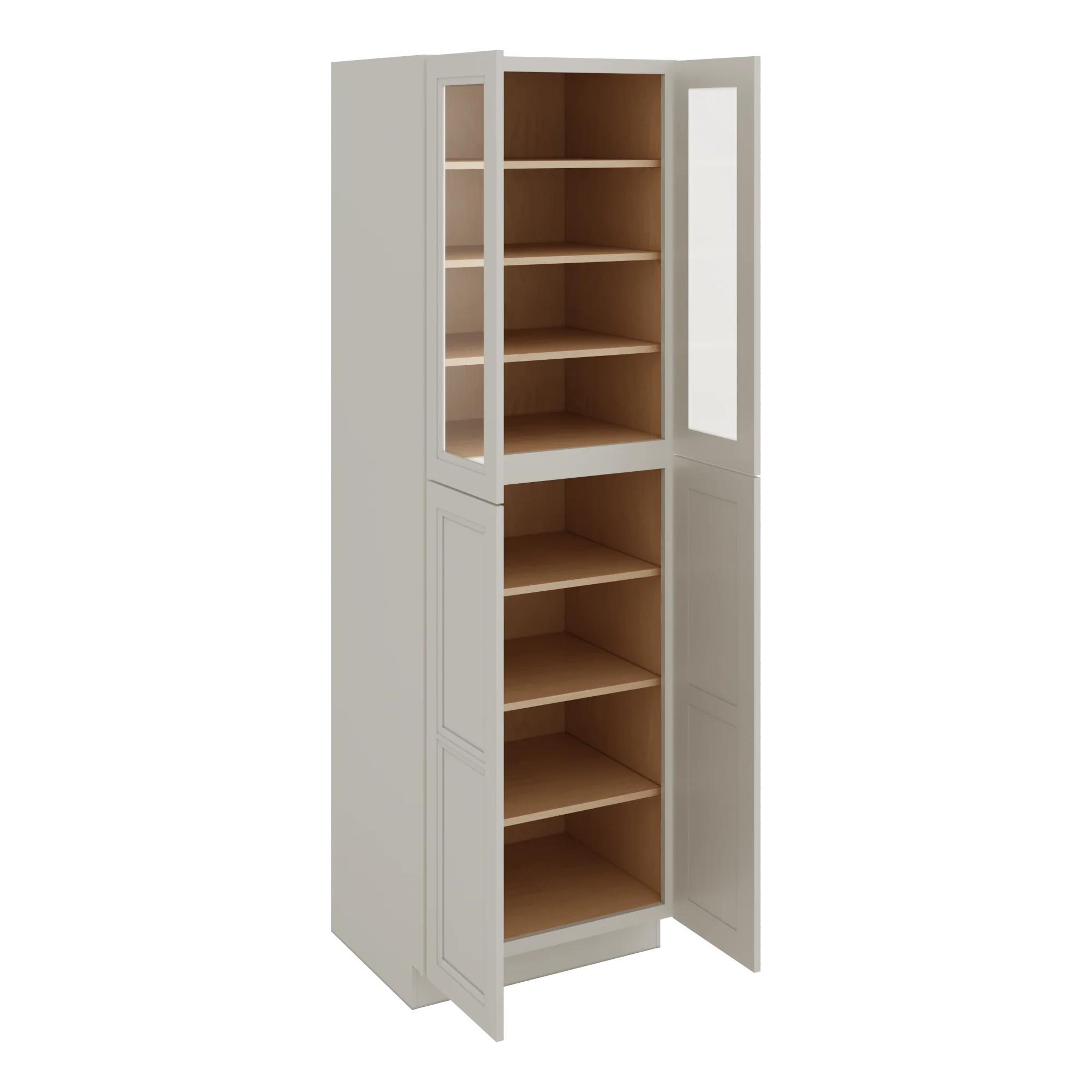 96" Tall Pantry 27LGDS Laguna Gray Double Shaker Glass Ready Cabinet 18", 24" & 30" Wide - Image 6