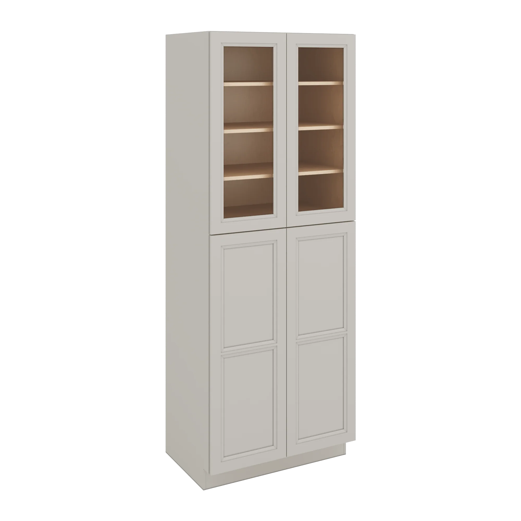 96" Tall Pantry 27LGDS Laguna Gray Double Shaker Glass Ready Cabinet 18", 24" & 30" Wide - Image 7