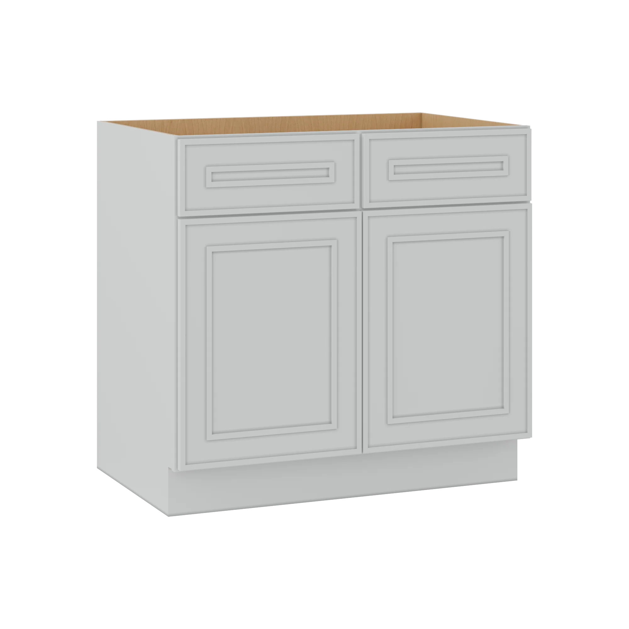 Sink Base 30", 33", 36" & 42" White Elegant Oak Craftsman Shaker 1-1/4" Overlay - Image 5