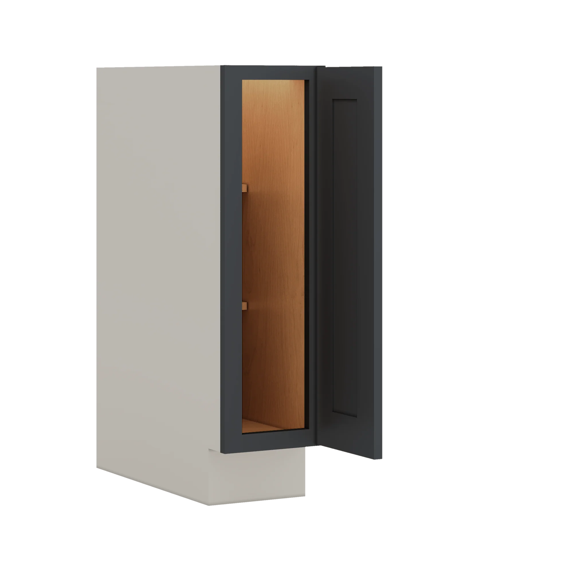 Base Cabinet - One Door 9", 12", 15", 18", 21" 15HNS Hermosa Noir Black Shaker 1-1/4" Overlay - Image 2
