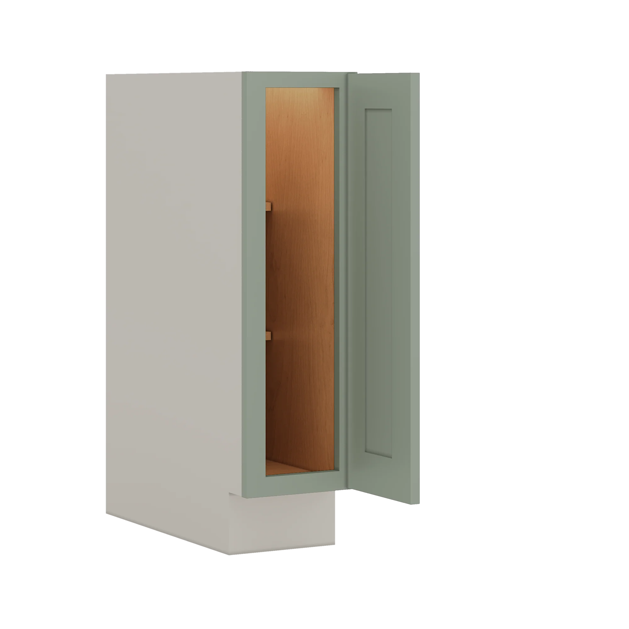 Base Cabinet - One Door 9", 12", 15", 18", 21" Green Shaker 1-1/4" Overlay - Image 10