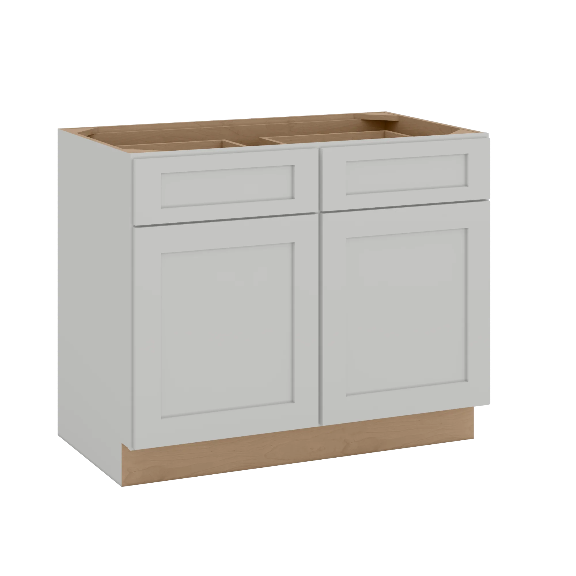 33", 36", 39" & 42" Base Cabinet with Two Doors and Two Drawers | RTA Unassembled | Polar White Shaker Full Overlay - Image 7