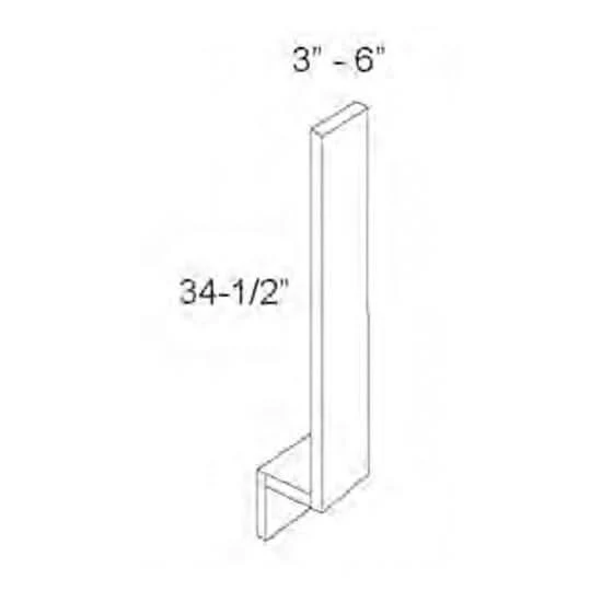 Base Filler - Natural Color 17ROS - Redondo White Oak Shaker 1-1/4" Overlay Base Cabinet Filler Trim Pieces 3" & 6" Wide - Image 2