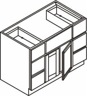 Bathroom Side Drawers Single Vanity Sink Base Tuscan Gray Inset Shaker Cabinets - 48"& 60" Wide 21" Deep - Image 2