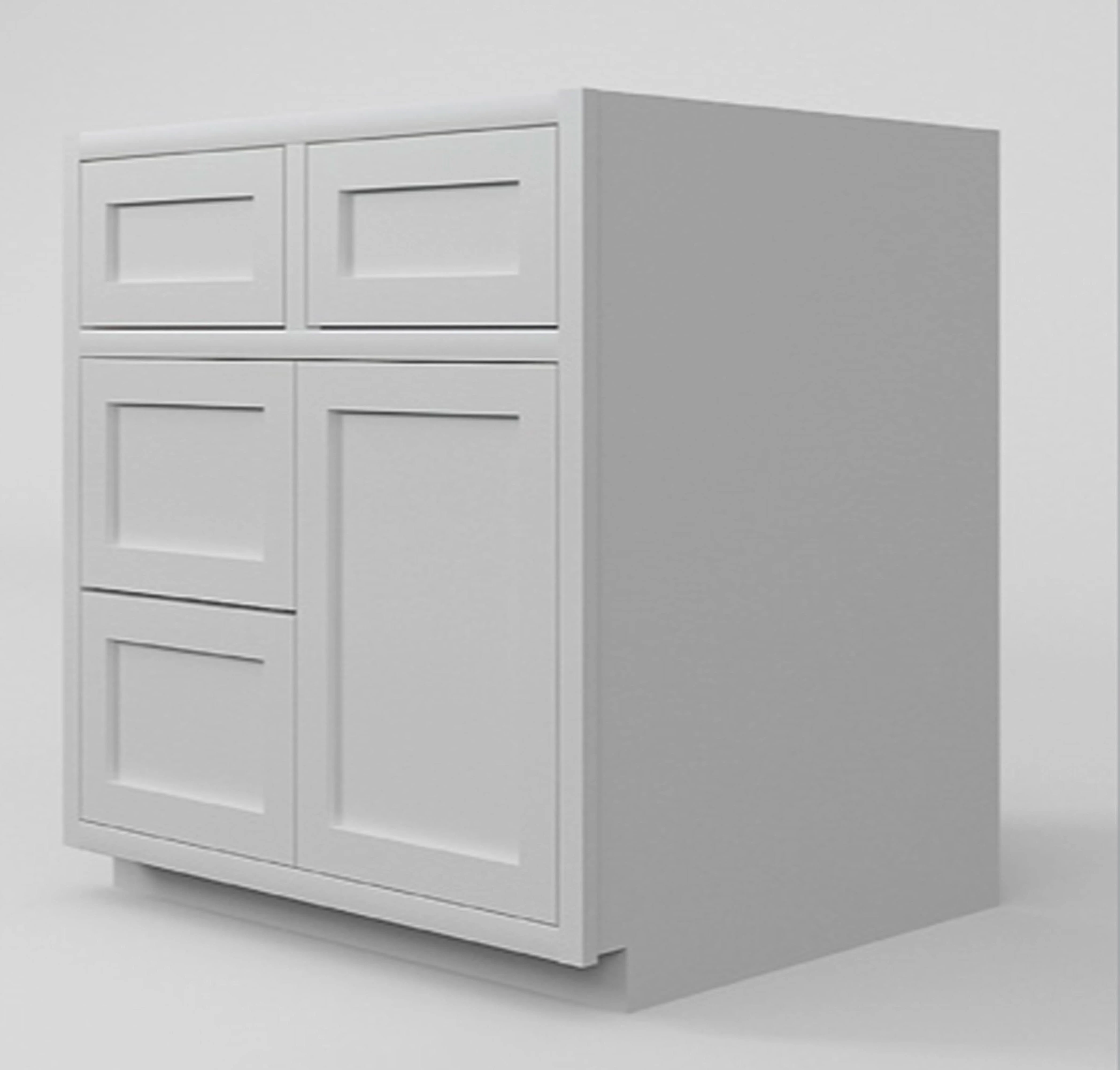 Bathroom Side Drawers Vanity Sink Base Snow White Inset Shaker Cabinets - 21" Deep 30", 36" & 42" - Image 2