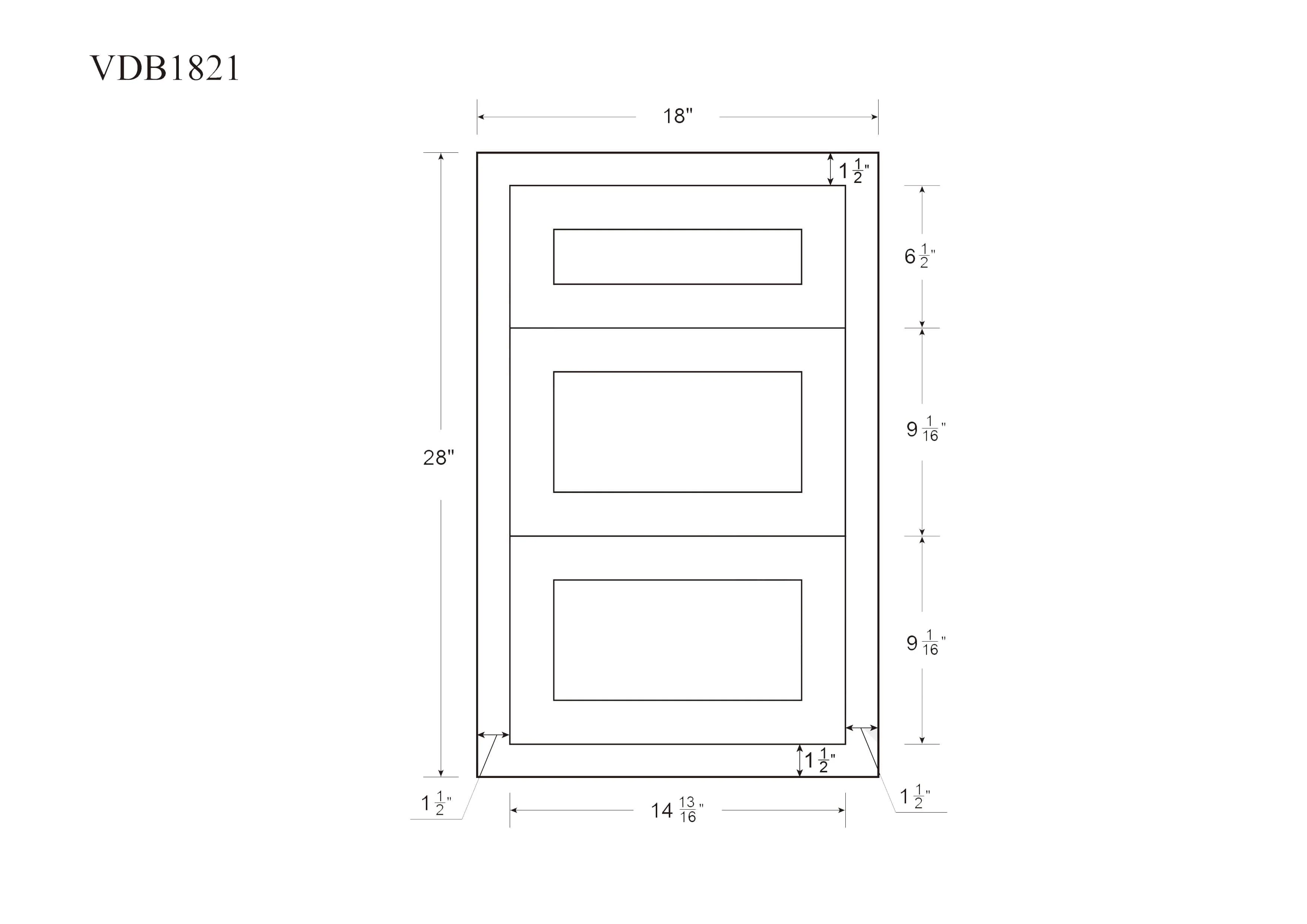 Bathroom Vanity 3 Drawer Base Tuscan Gray Inset Shaker Cabinets - 21" Deep 12", 15" & 18" Wide - Image 5