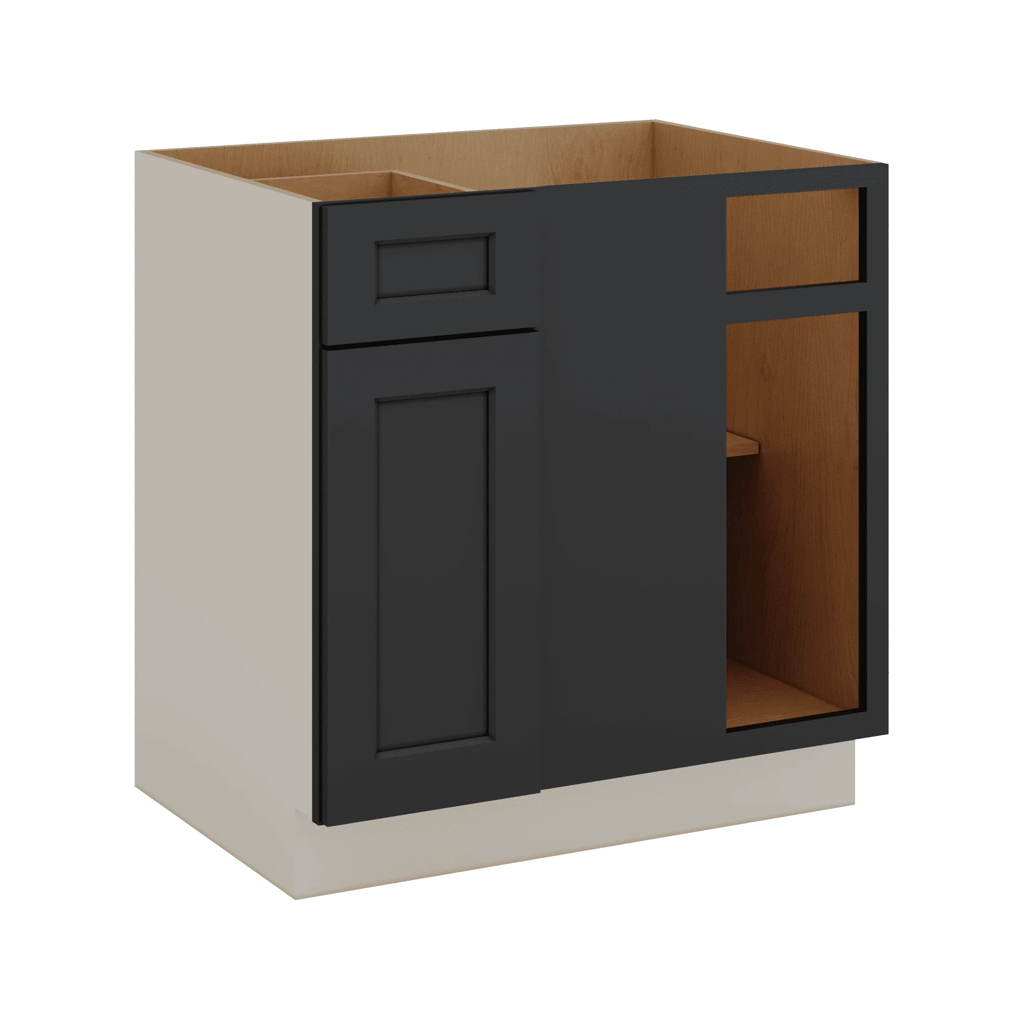 Blind Corner 1-1/4" Overlay Base (Left or Right) 15HNS Hermosa Noir Black Shaker Blind 36"-42" & 42"-45"