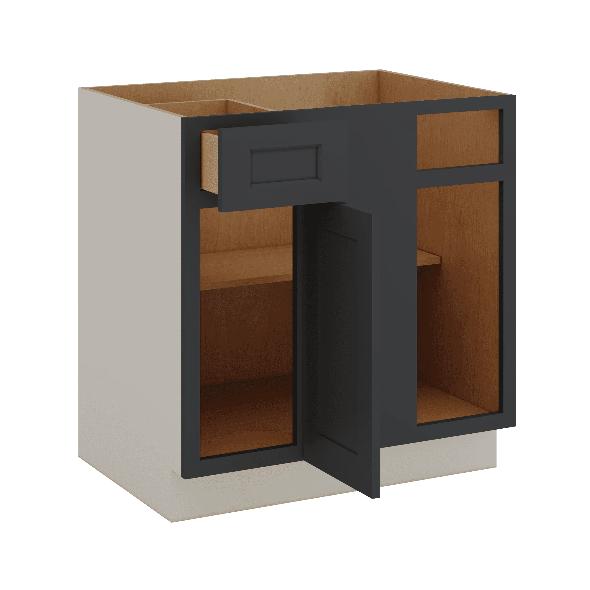 Blind Corner 1-1/4" Overlay Base (Left or Right) 15HNS Hermosa Noir Black Shaker Blind 36"-42" & 42"-45" - Image 2