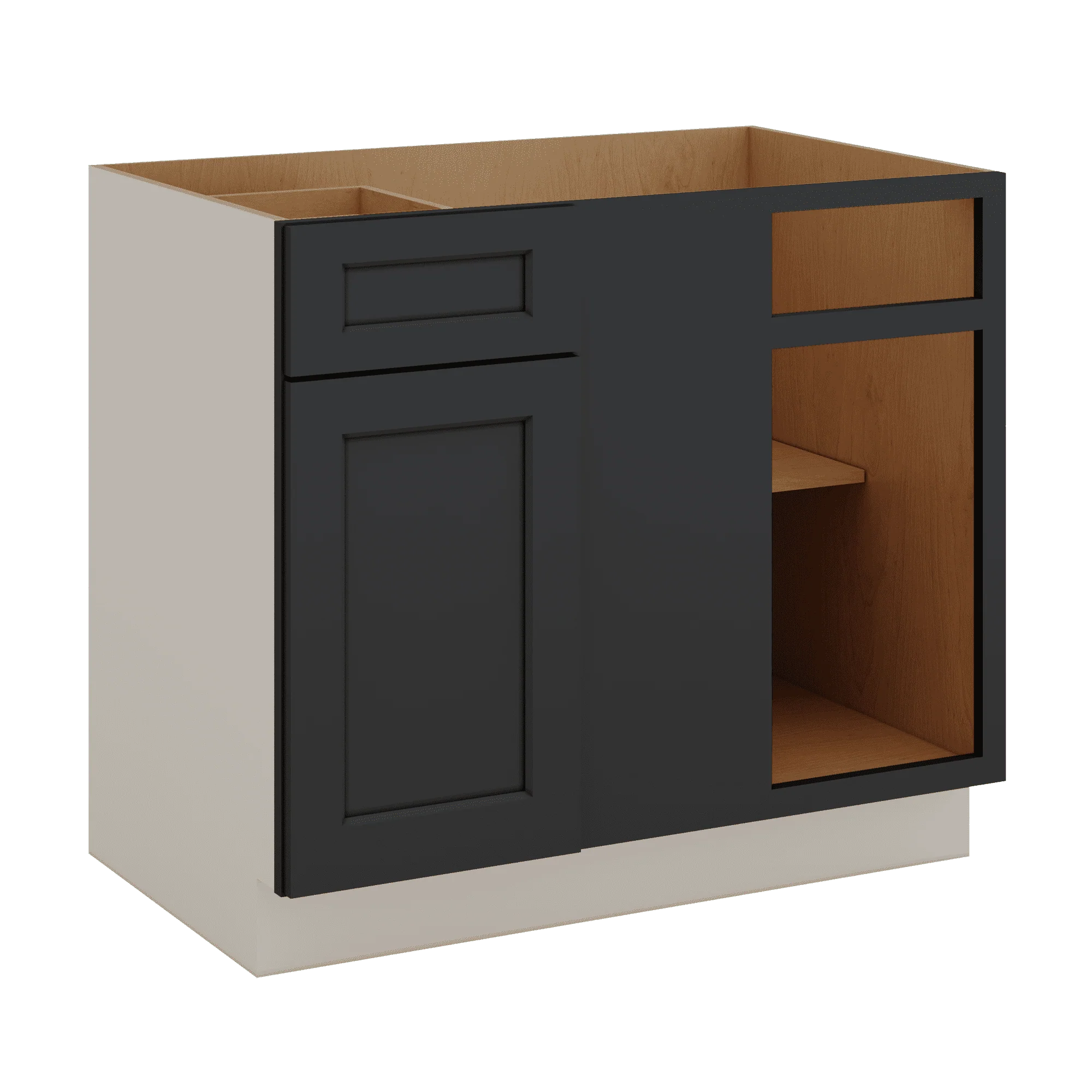Blind Corner 1-1/4" Overlay Base (Left or Right) 15HNS Hermosa Noir Black Shaker Blind 36"-42" & 42"-45" - Image 3
