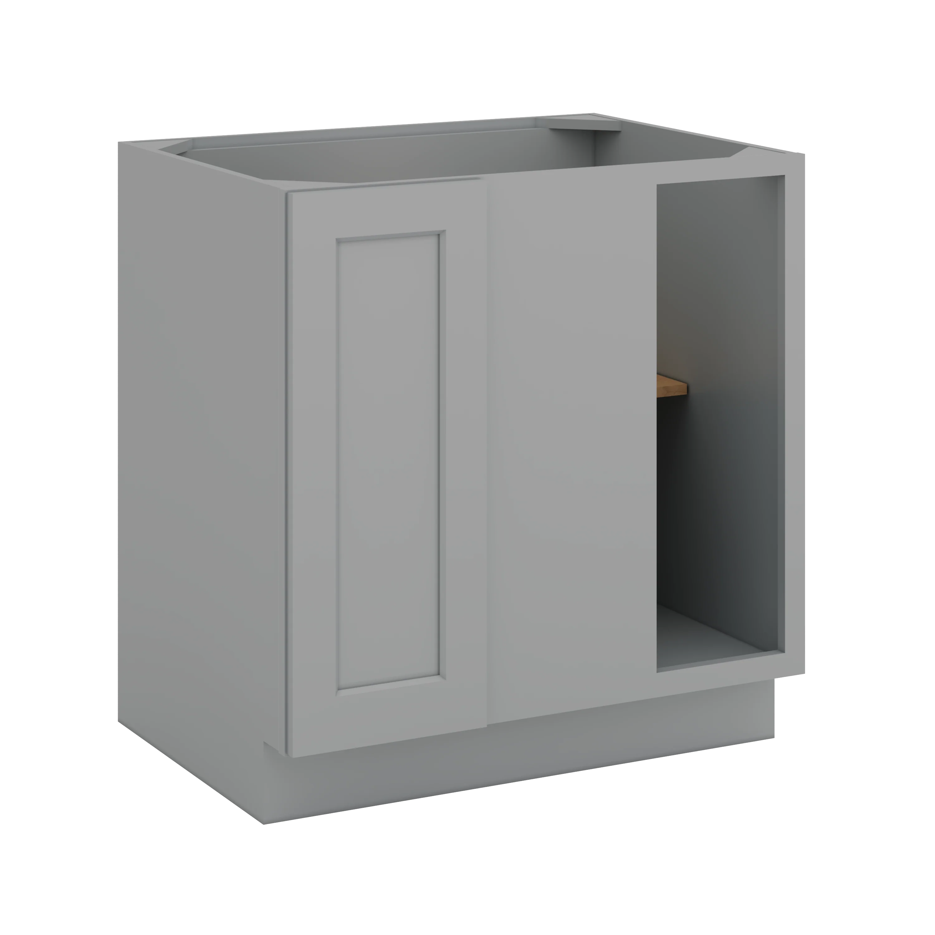 Blind Corner 1-1/4"  Overlay Base (Left or Right) Gray Shaker Blind 36"-42" & 42"-45"