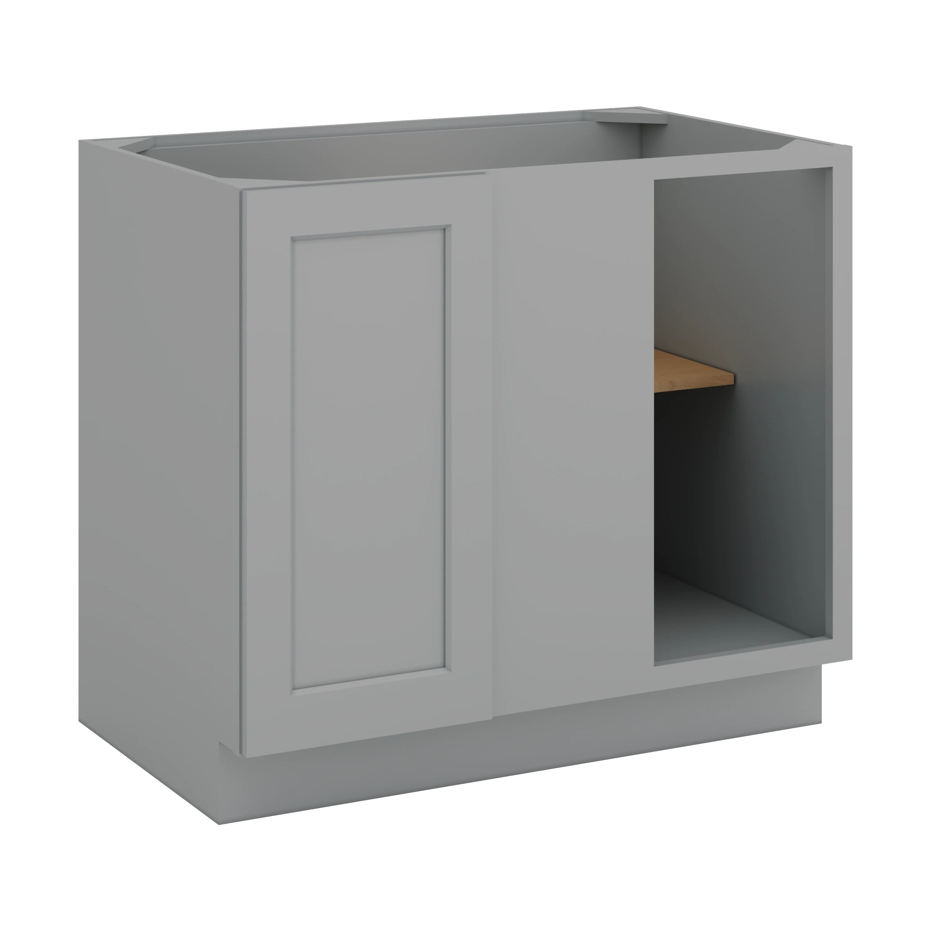 Blind Corner 1-1/4"  Overlay Base (Left or Right) Gray Shaker Blind 36"-42" & 42"-45" - Image 3