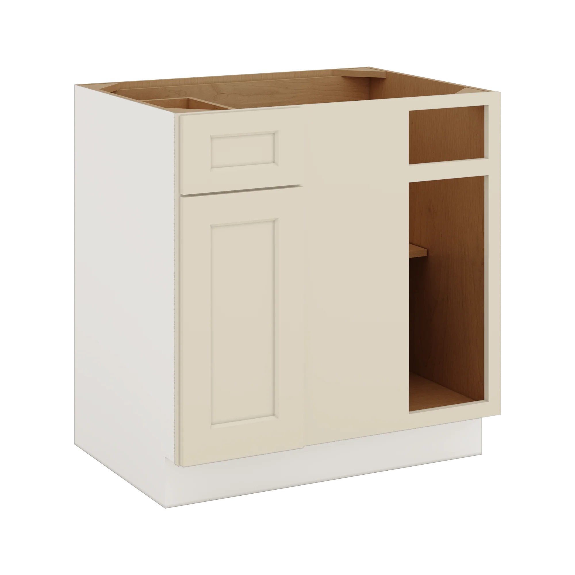 Blind Corner 1-1/4" Overlay Base (Left or Right) Manhattan Cream Shaker Blind 36"-42" & 42"-45"