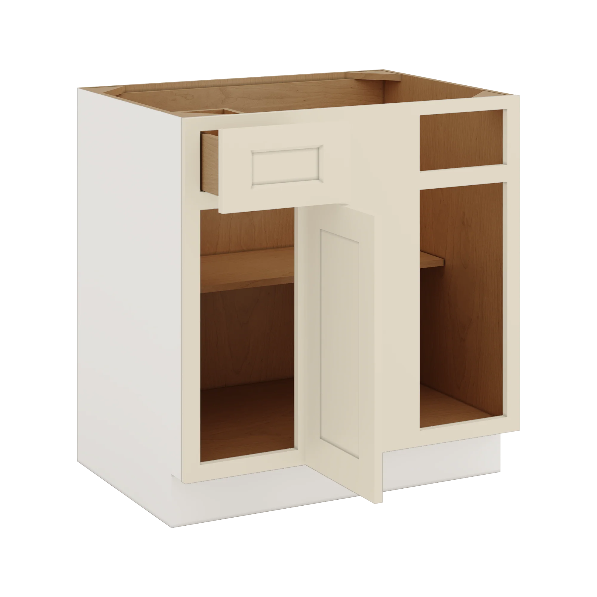 Blind Corner 1-1/4" Overlay Base (Left or Right) Manhattan Cream Shaker Blind 36"-42" & 42"-45" - Image 2