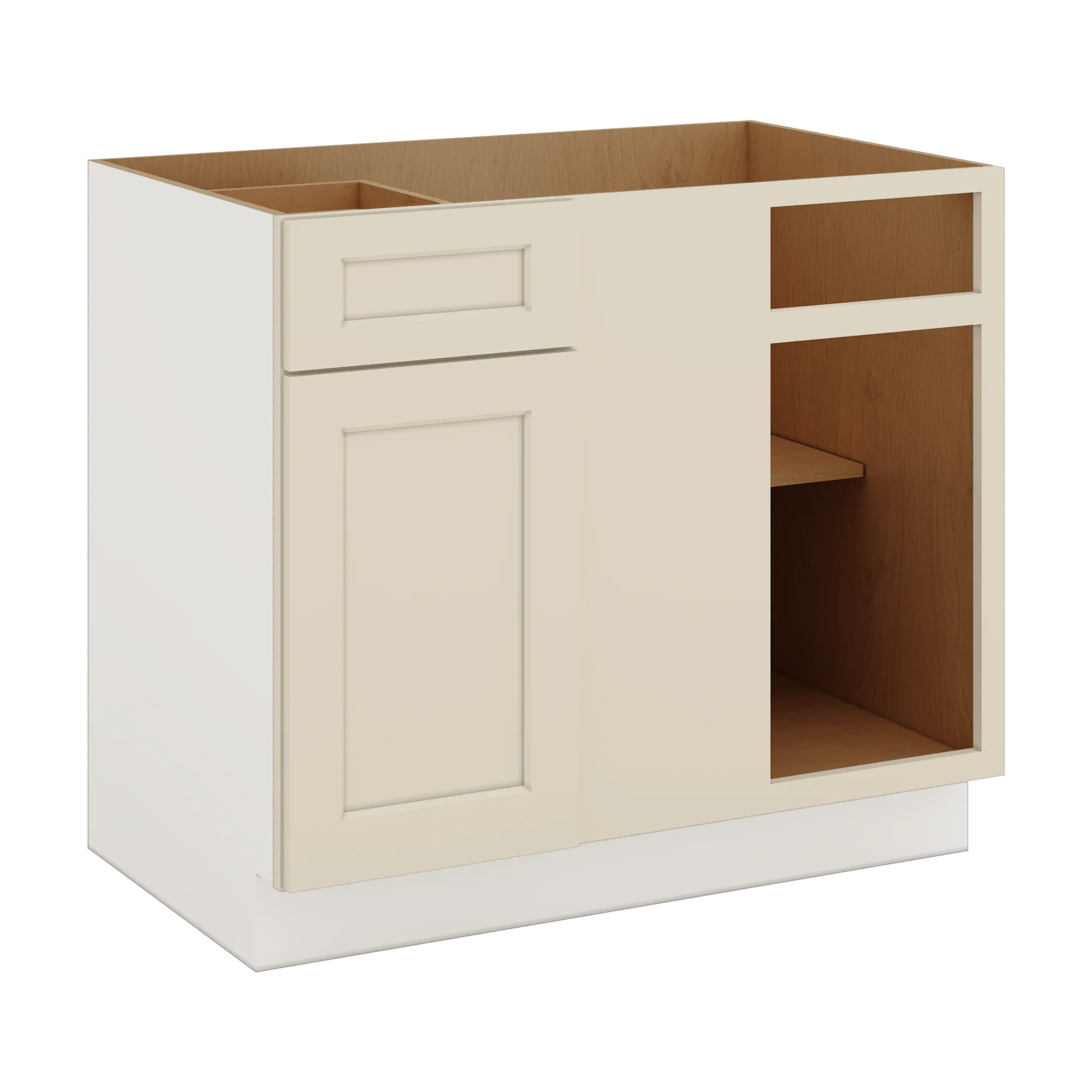 Blind Corner 1-1/4" Overlay Base (Left or Right) Manhattan Cream Shaker Blind 36"-42" & 42"-45" - Image 3