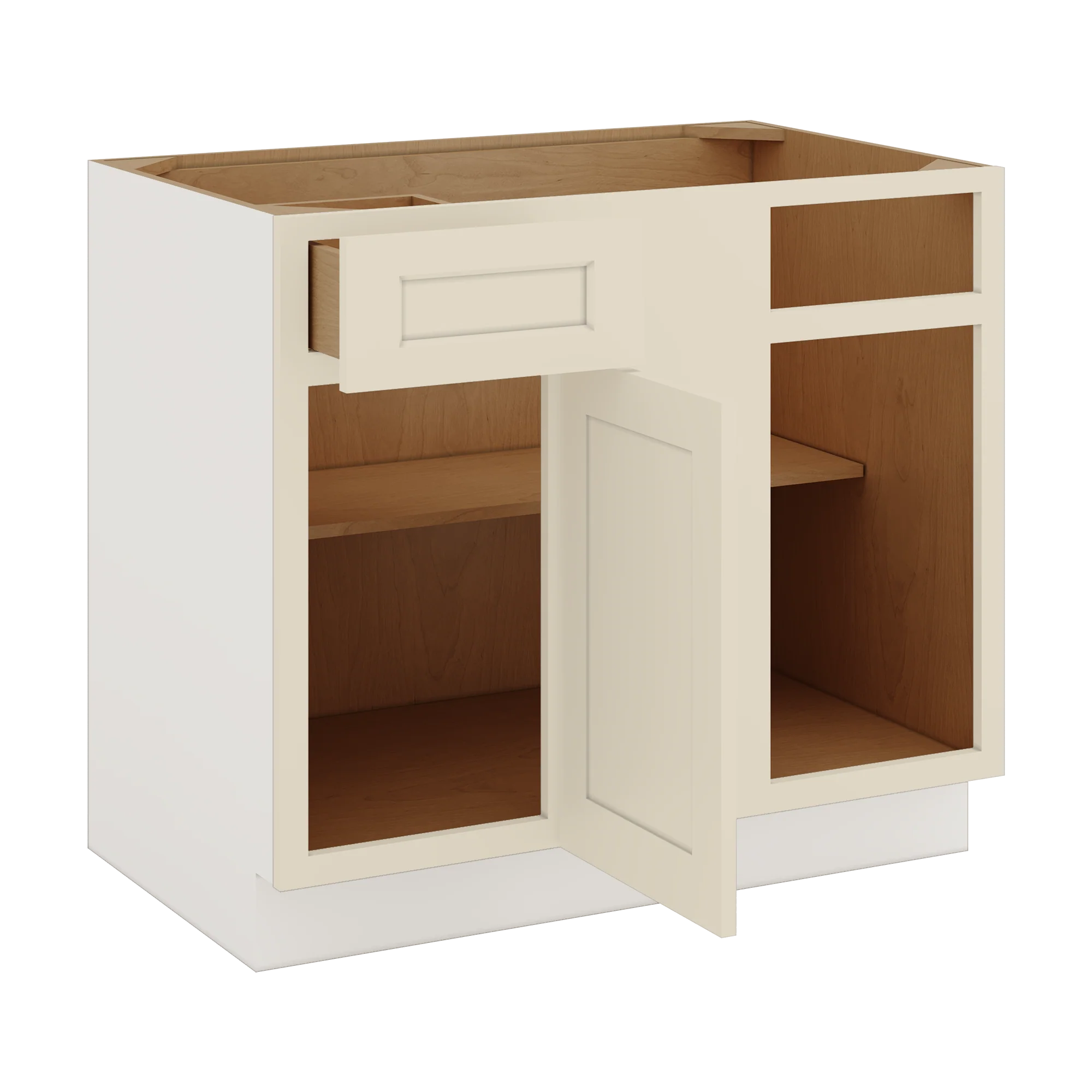 Blind Corner 1-1/4" Overlay Base (Left or Right) Manhattan Cream Shaker Blind 36"-42" & 42"-45" - Image 4