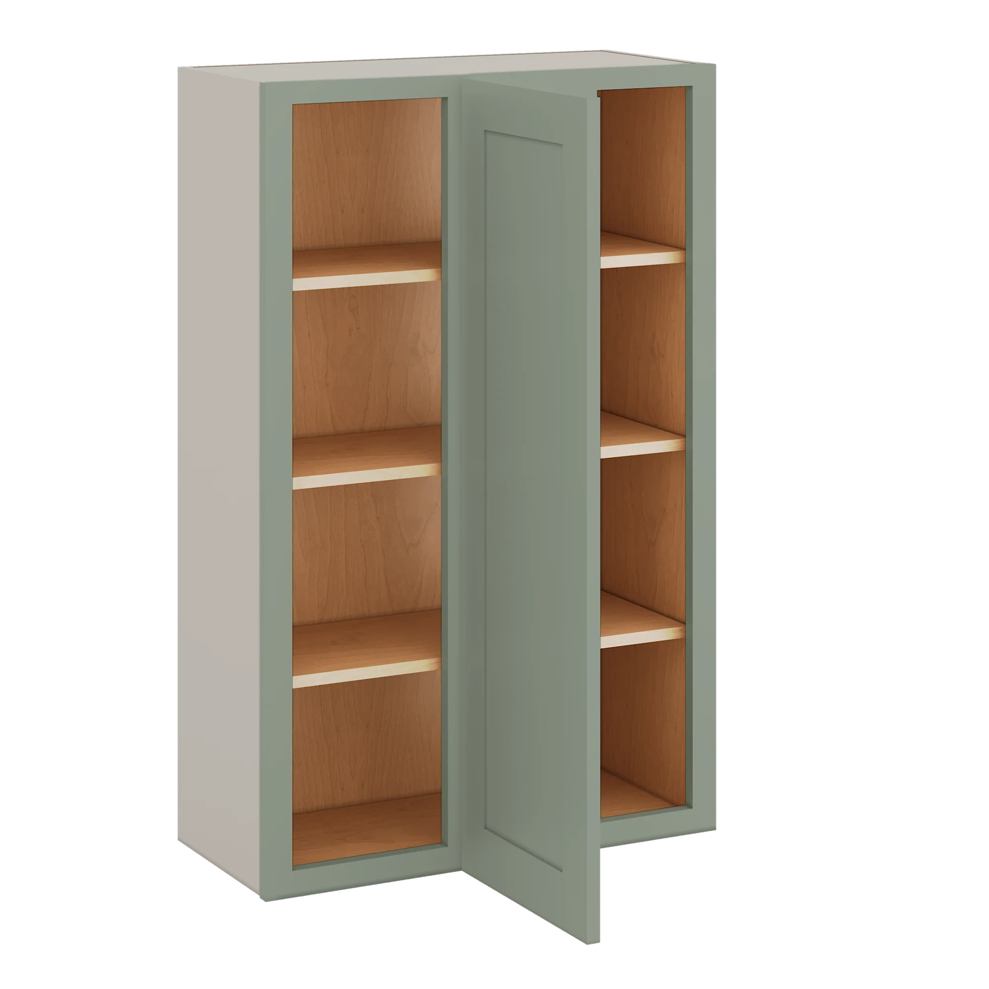 Blind Corner 14SG Sage Green Shaker 1-1/4" Overlay Wall Cabinet (left or right) 27" Wide by 30", 36" or 42" Tall - Image 6