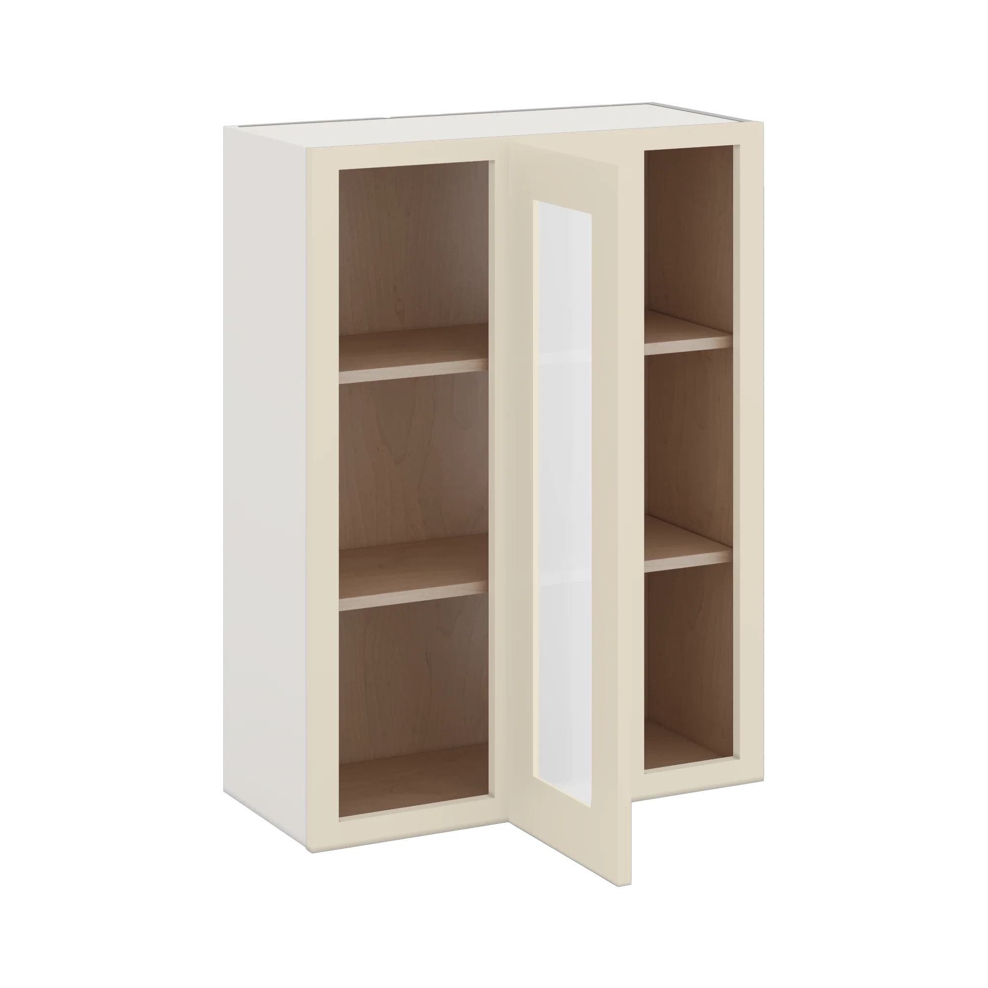 Blind Corner Manhattan Cream Shaker 1-1/4" Overlay Glass Ready Wall Cabinet (left or right) 27" Wide by 30", 36" or 42" Tall - Image 4
