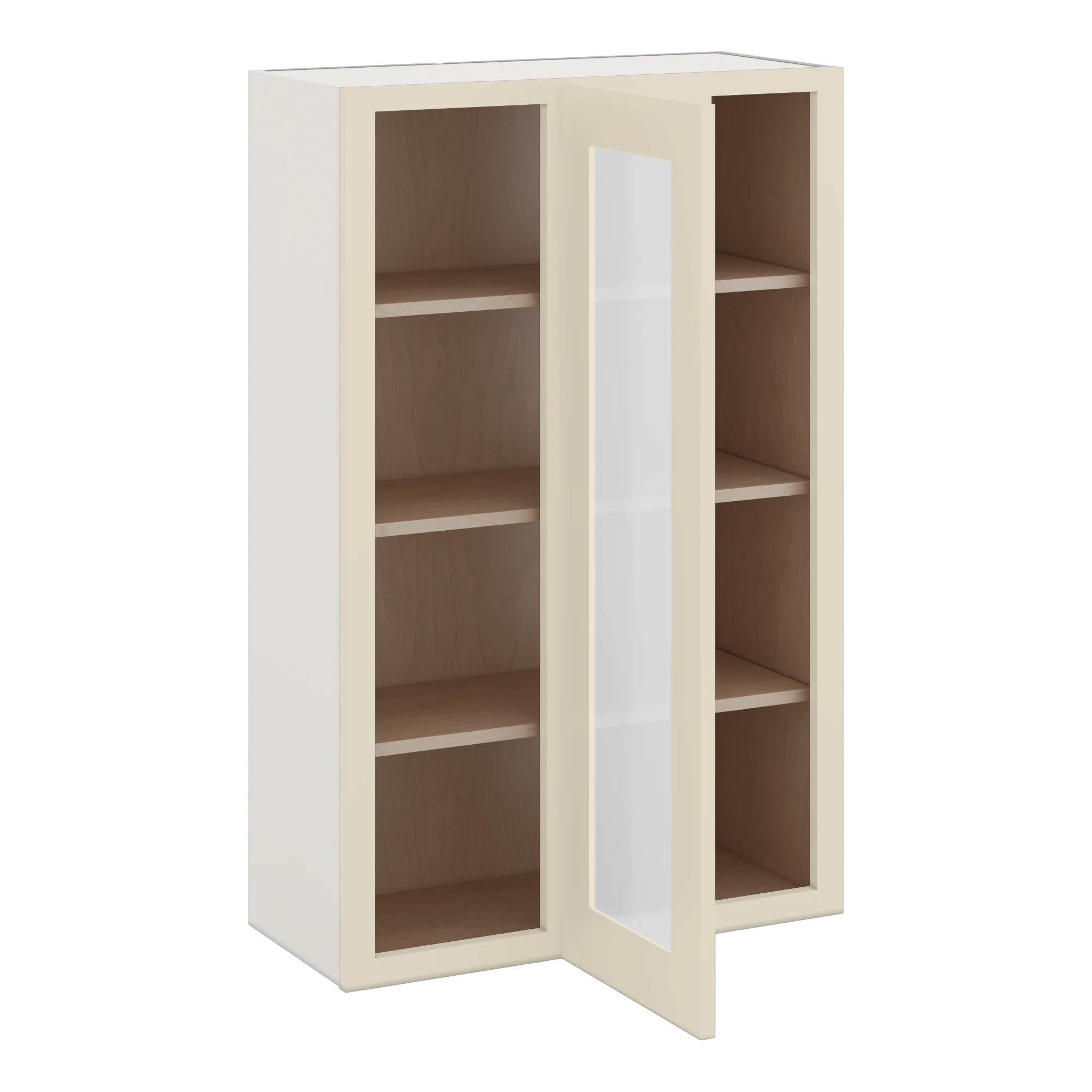 Blind Corner Manhattan Cream Shaker 1-1/4" Overlay Glass Ready Wall Cabinet (left or right) 27" Wide by 30", 36" or 42" Tall - Image 6