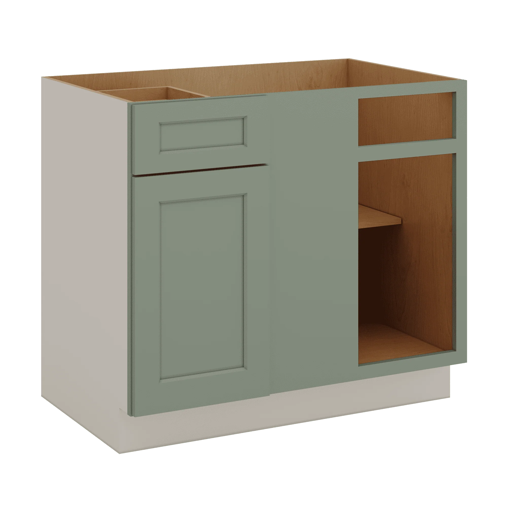 Blind Corner 1-1/4" Overlay Base (Left or Right) Green Shaker Blind 36"-42" & 42"-45" - Image 3
