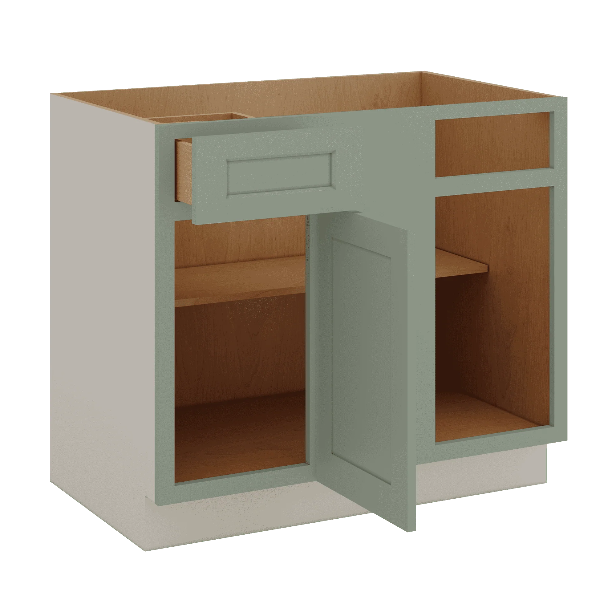 Blind Corner 1-1/4" Overlay Base (Left or Right) Green Shaker Blind 36"-42" & 42"-45" - Image 4