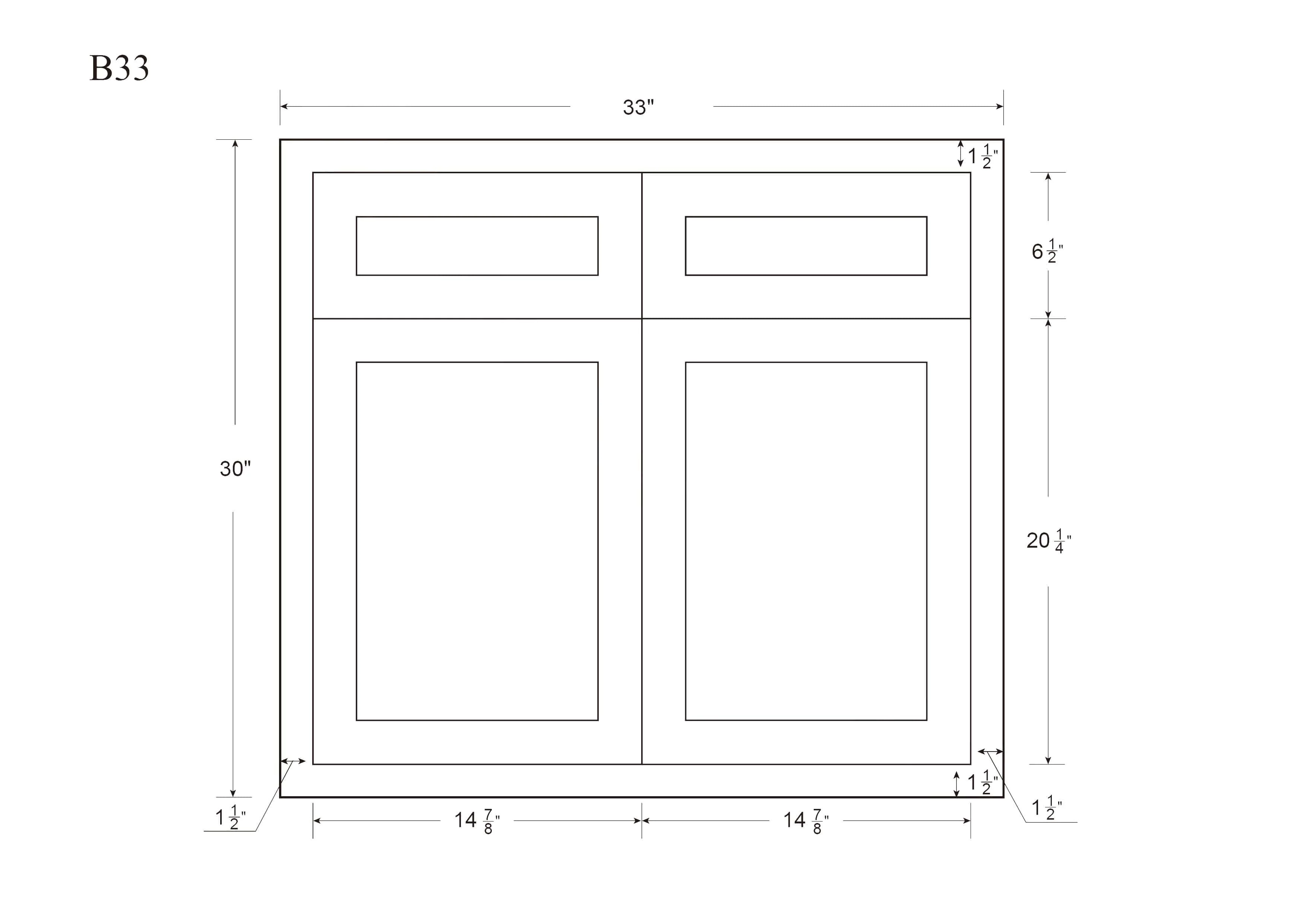 Base Cabinet - Double Door 30", 33" & 36" Wide Custom Inset - Image 4