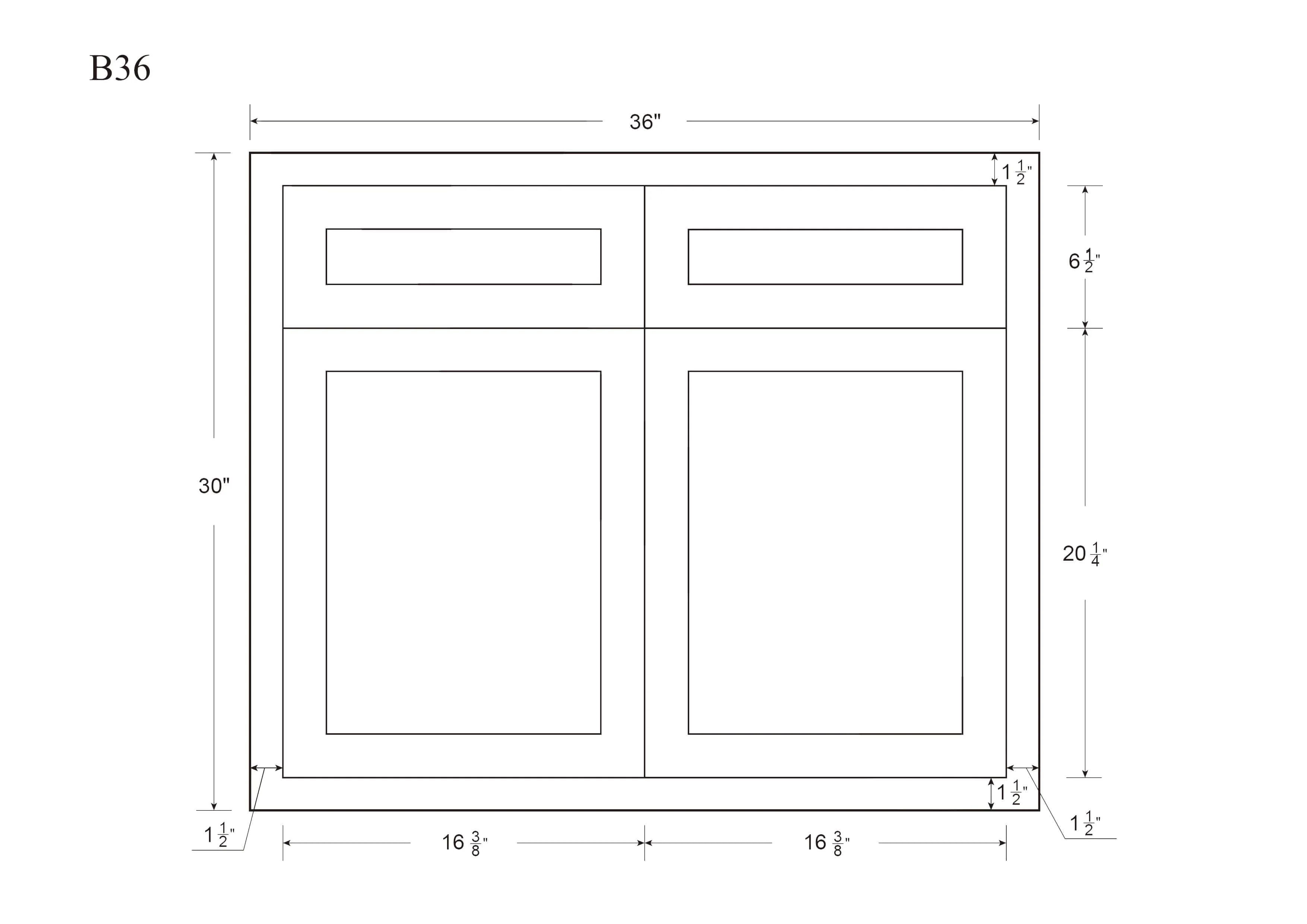 Base Cabinet - Double Door 30", 33" & 36" Wide Custom Inset - Image 5