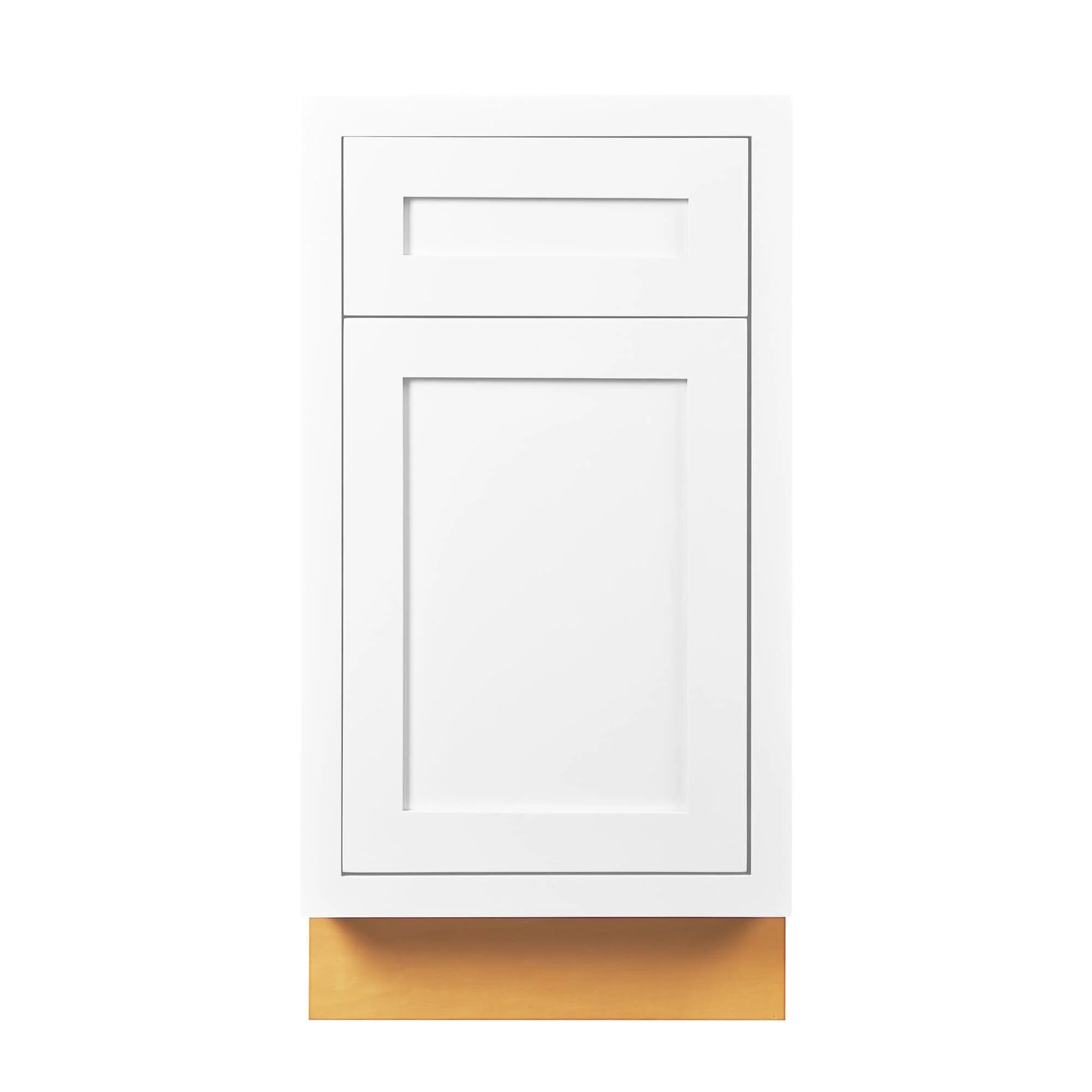 Base Cabinet - Single Door & Drawer 9", 12", 15", 18" & 21" Snow White Inset Shaker - Image 6