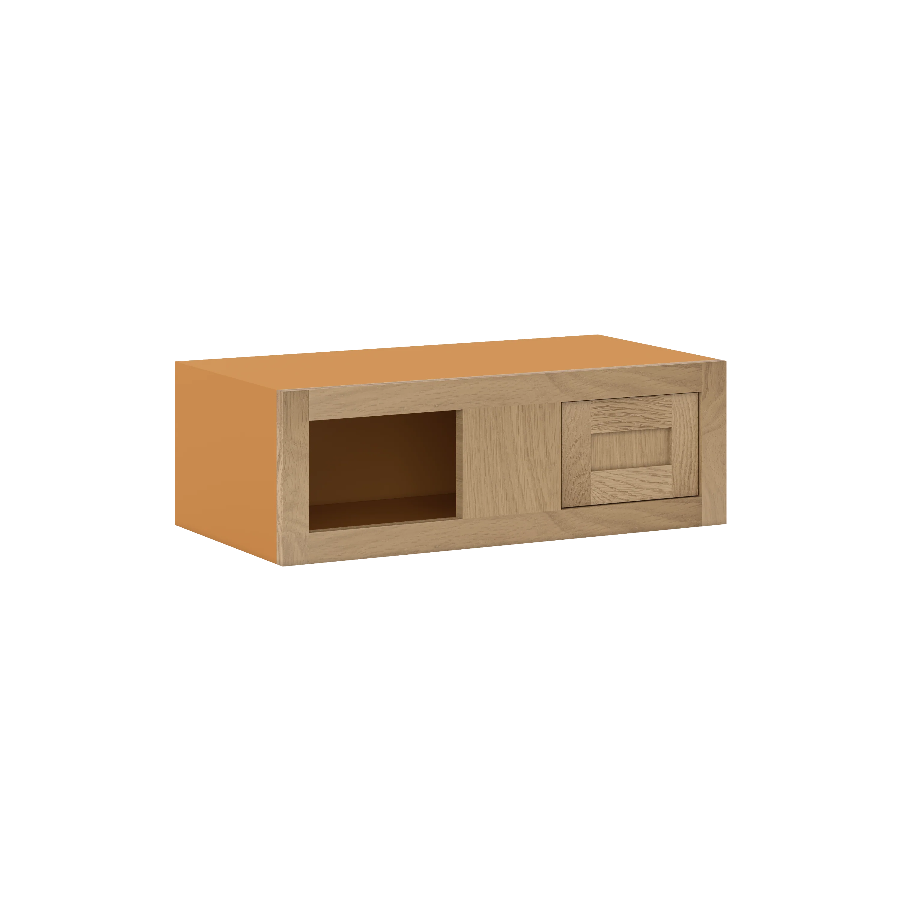 Custom Oak Blind Corner Wall Inset Cabinet 27" Wide by 9", 12" 15", 18", 21", 24", 27", 30", 33", 36", 39 and 42" Tall
