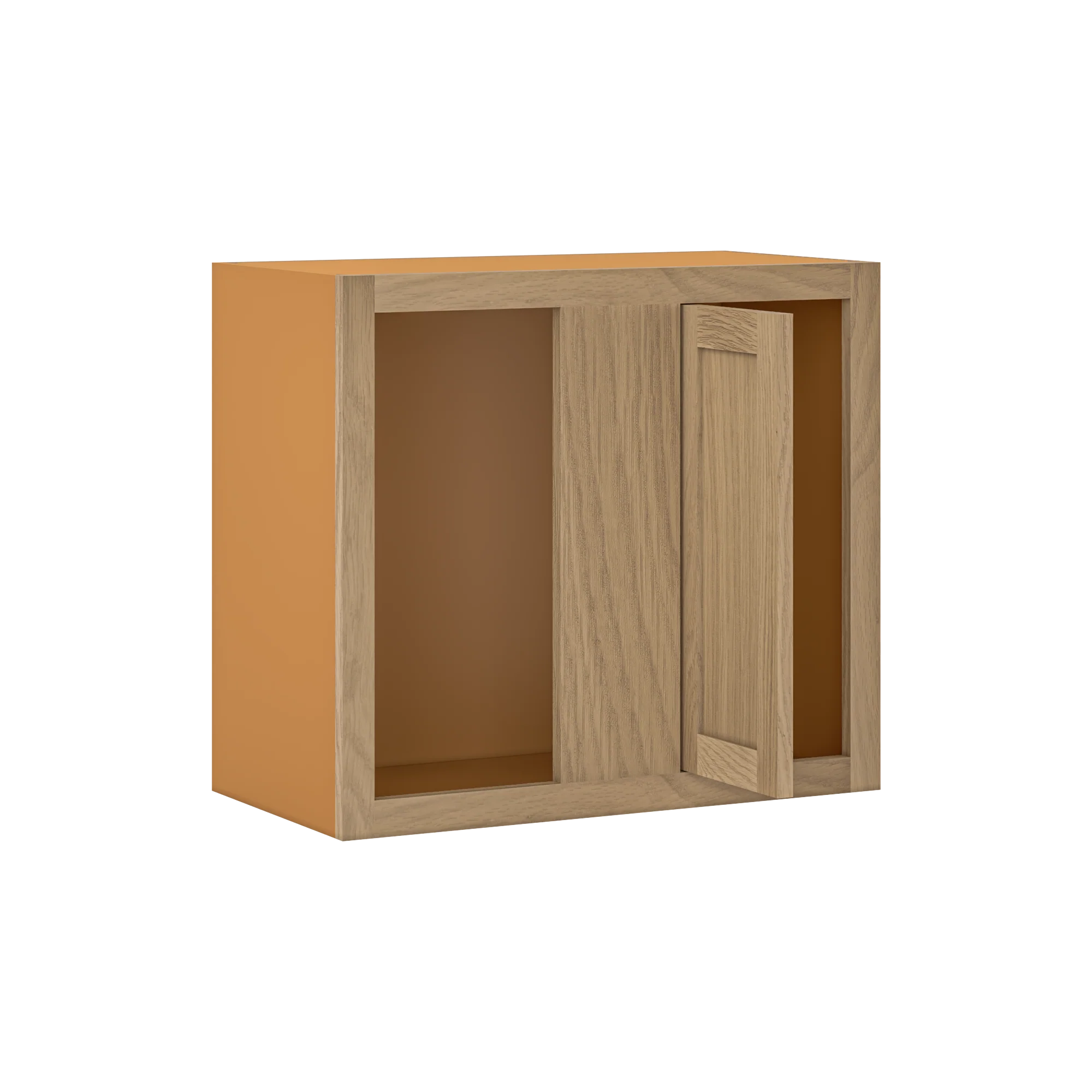Custom Oak Blind Corner Wall Inset Cabinet 27" Wide by 9", 12" 15", 18", 21", 24", 27", 30", 33", 36", 39 and 42" Tall - Image 12