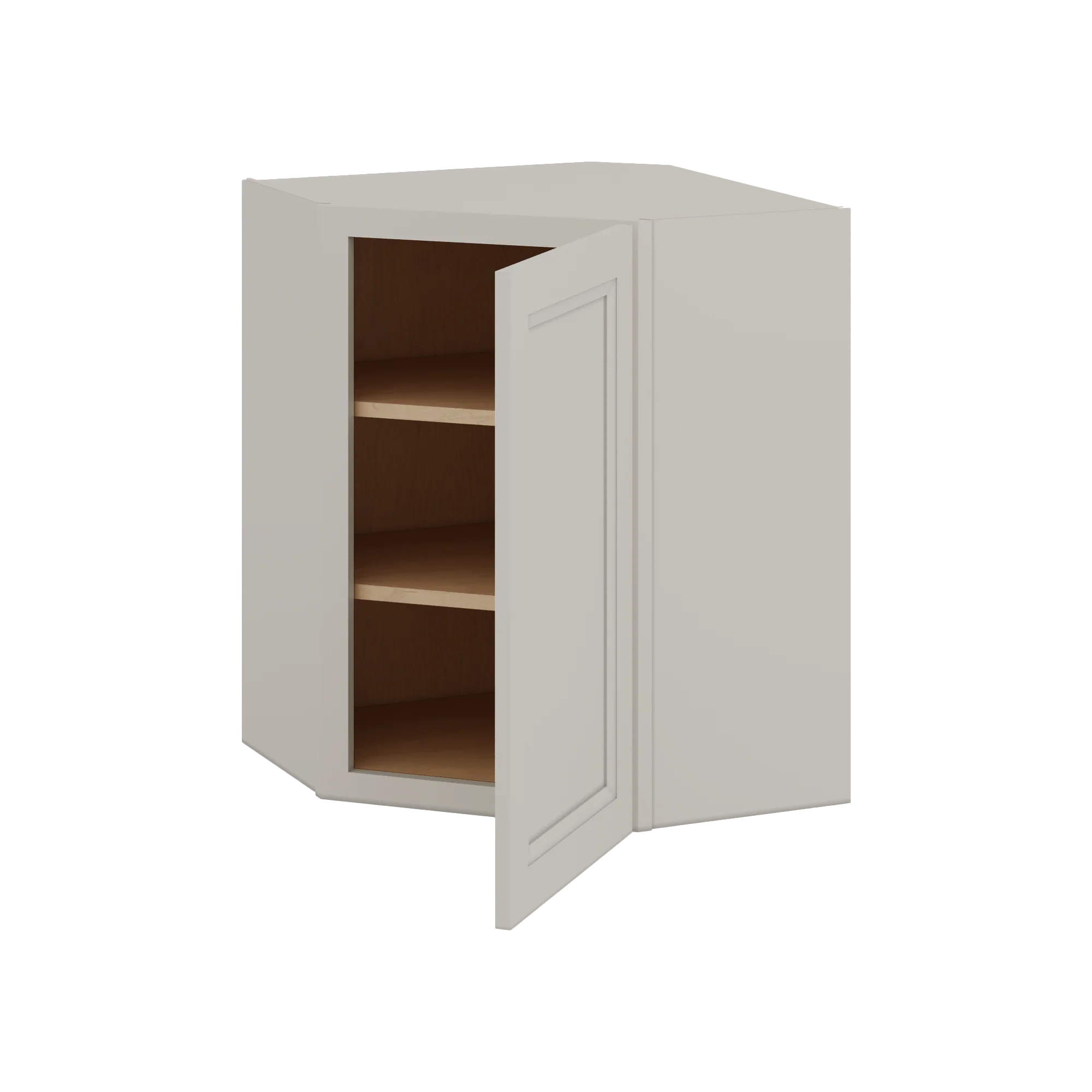 Diagonal Corner 27LGDS Laguna Gray Double Shaker Wall Cabinet 24" Wide by 30", 36" & 42" Tall - Image 2