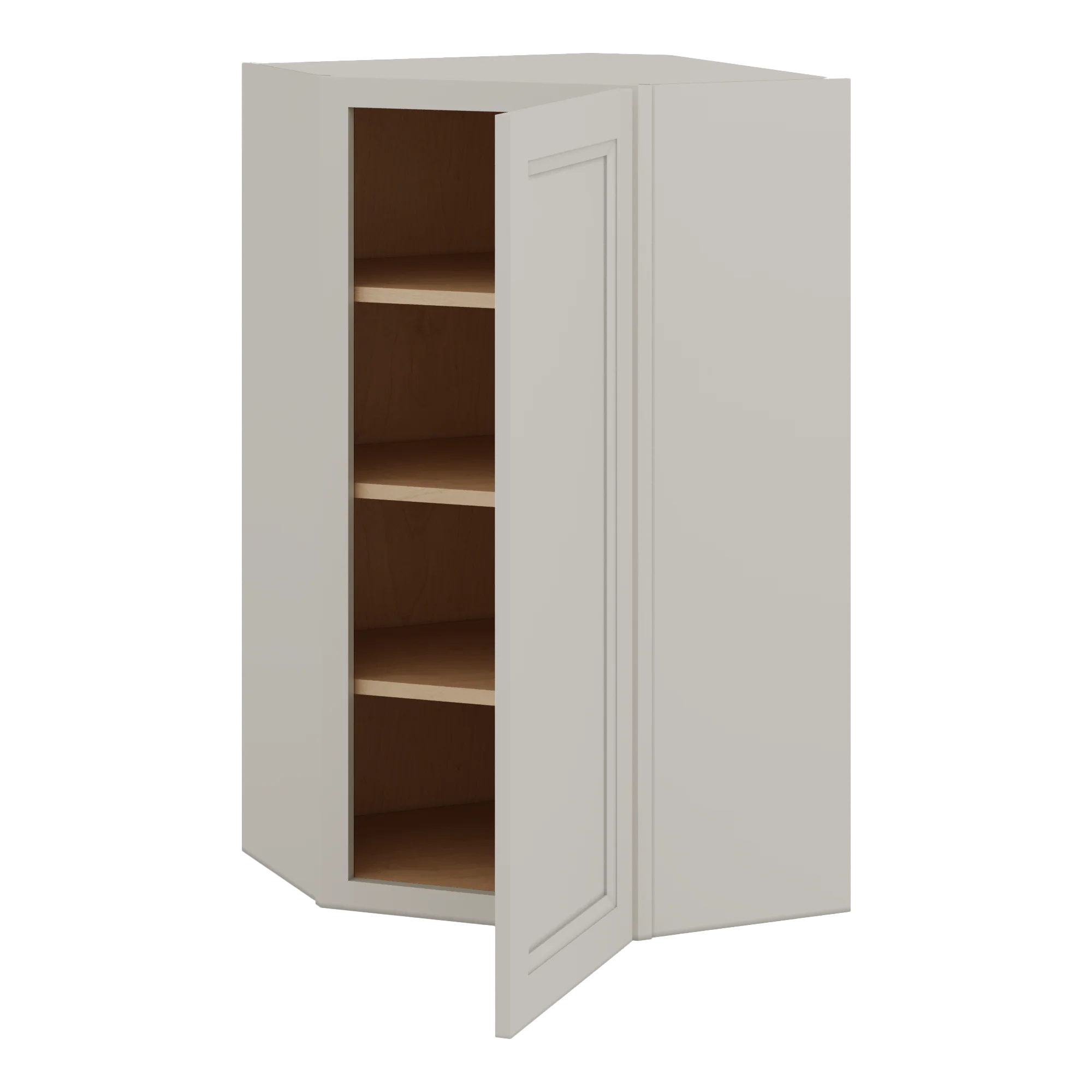 Diagonal Corner 27LGDS Laguna Gray Double Shaker Wall Cabinet 24" Wide by 30", 36" & 42" Tall - Image 6