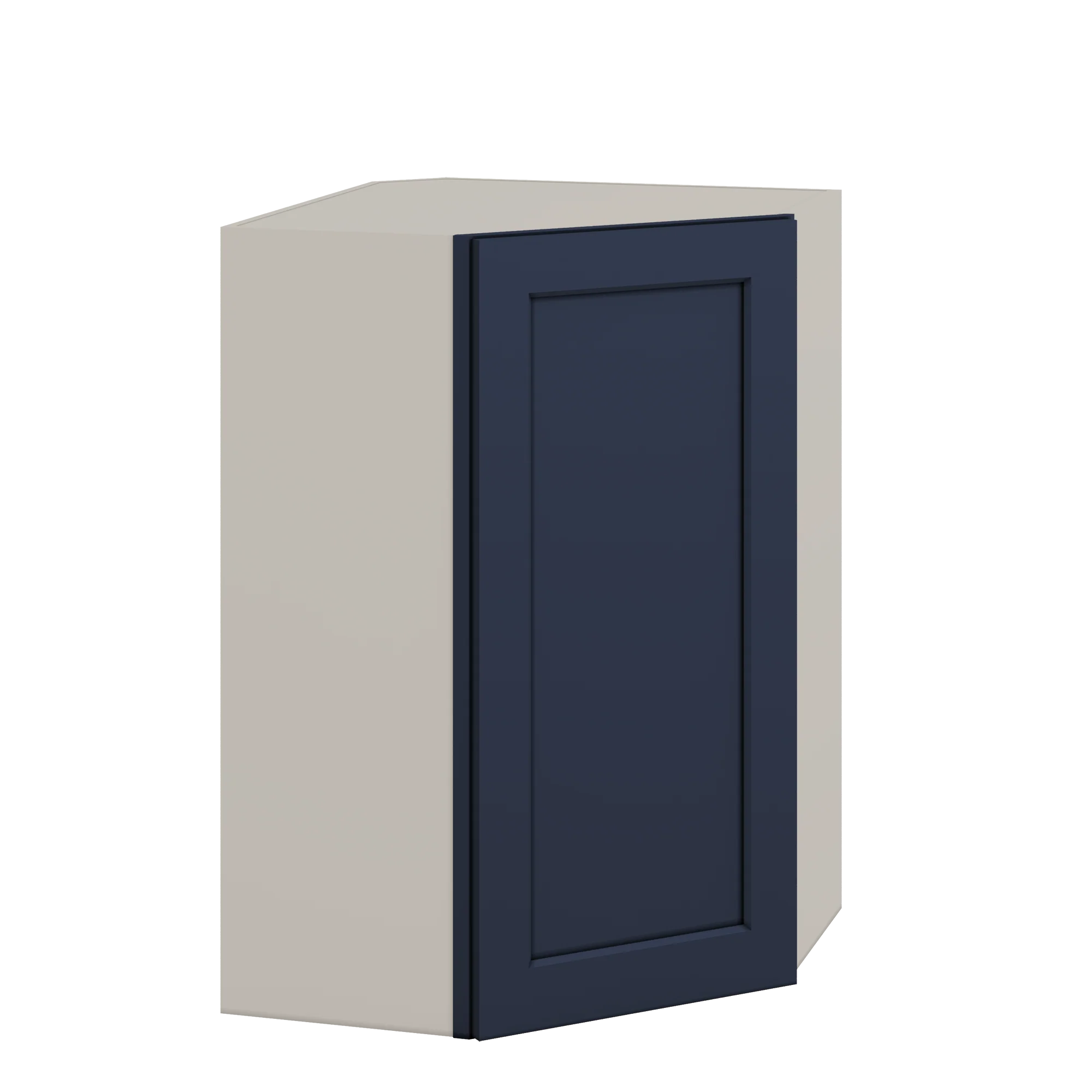 Diagonal Corner NB29 Naval Blue Shaker 1-1/4" Overlay Wall Cabinet 24" Wide by 30", 36" & 42" Tall - Image 3