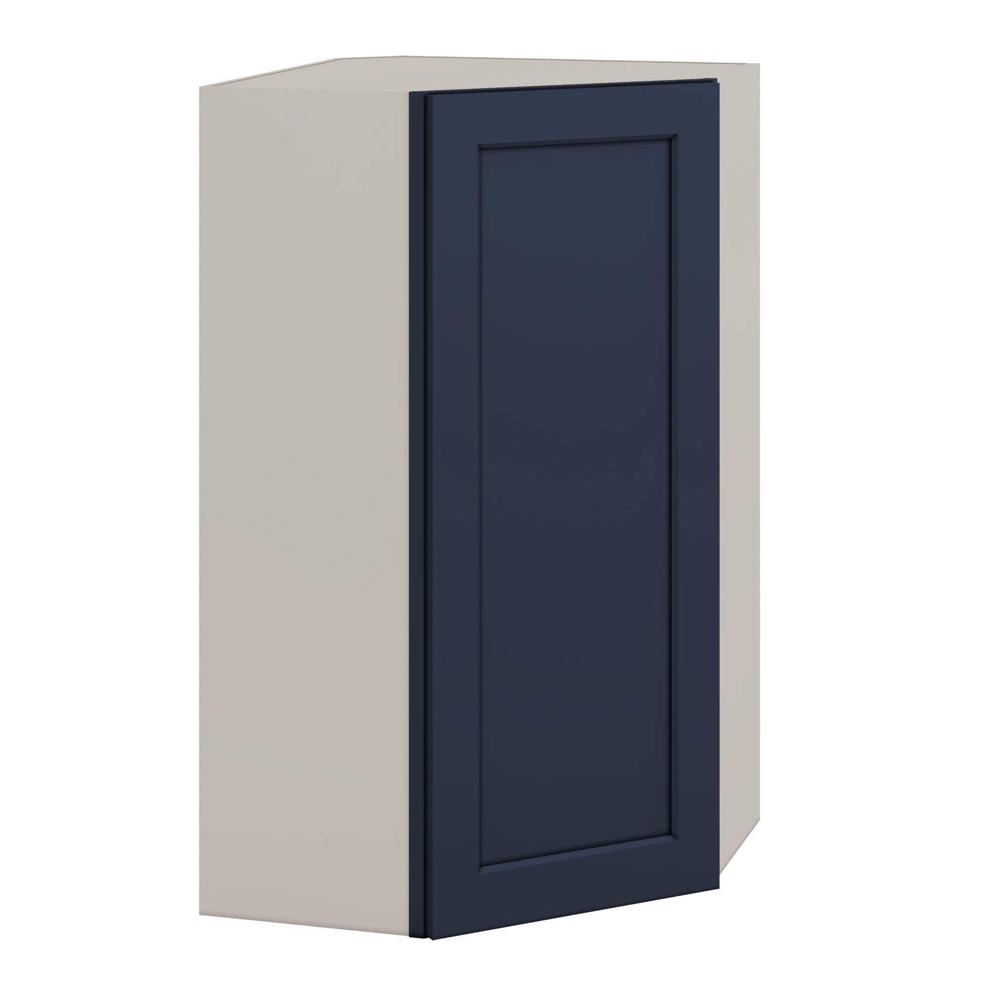Diagonal Corner NB29 Naval Blue Shaker 1-1/4" Overlay Wall Cabinet 24" Wide by 30", 36" & 42" Tall - Image 5