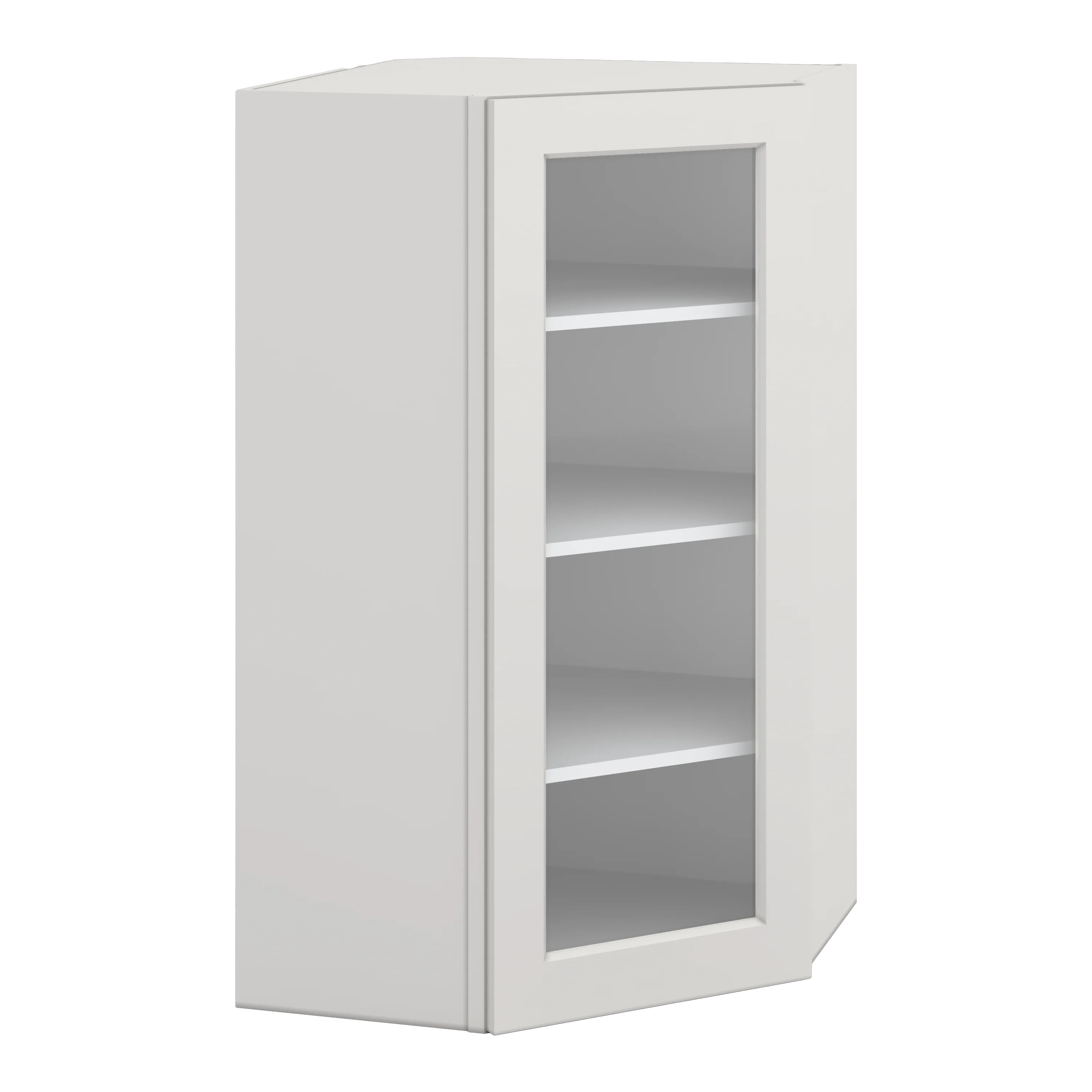 Diagonal Corner 2WS White Shaker 1-1/4" Overlay Glass Ready Wall Cabinet 24" Wide by 30", 36" & 42" Tall - Image 5
