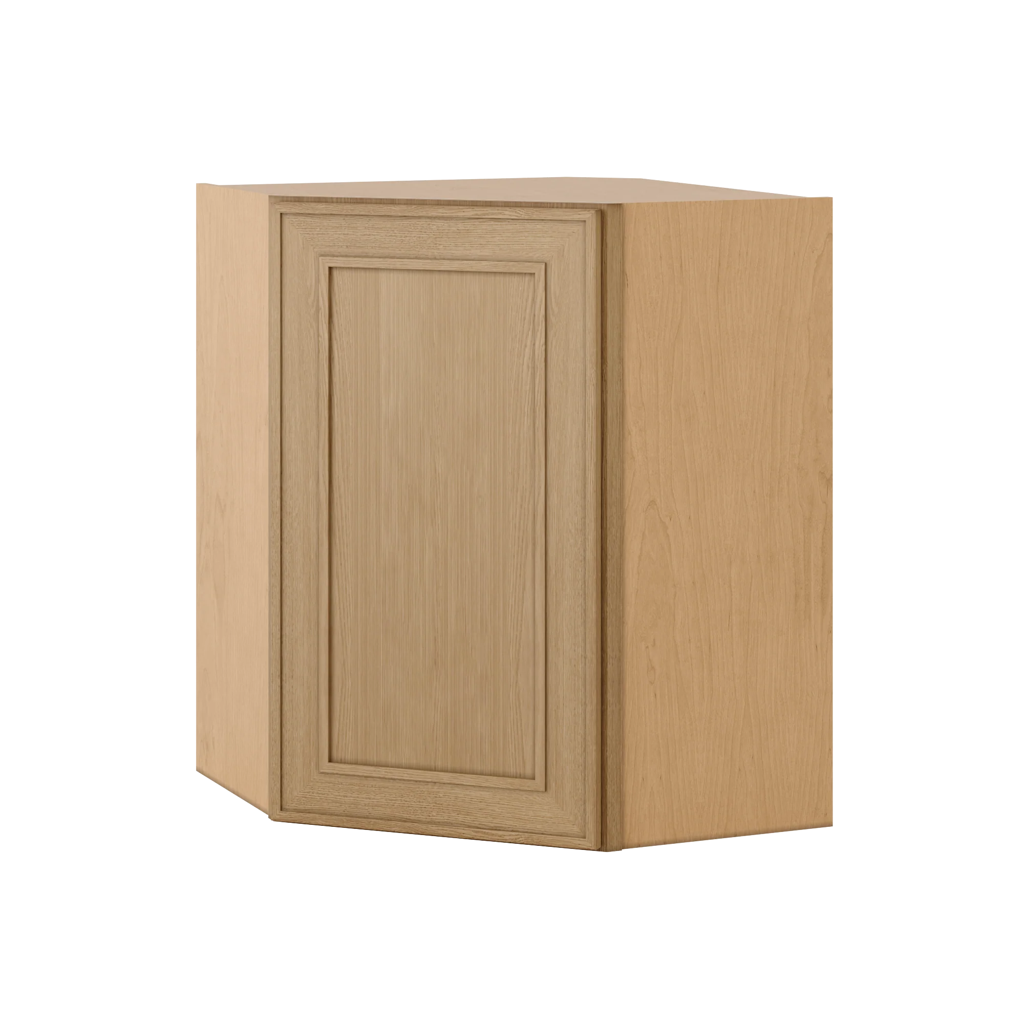 Diagonal Corner 24" Wide by 30", 36" & 42" Tall Elegant Oak Craftsman Shaker 1-1/4" Overlay Wall Cabinet