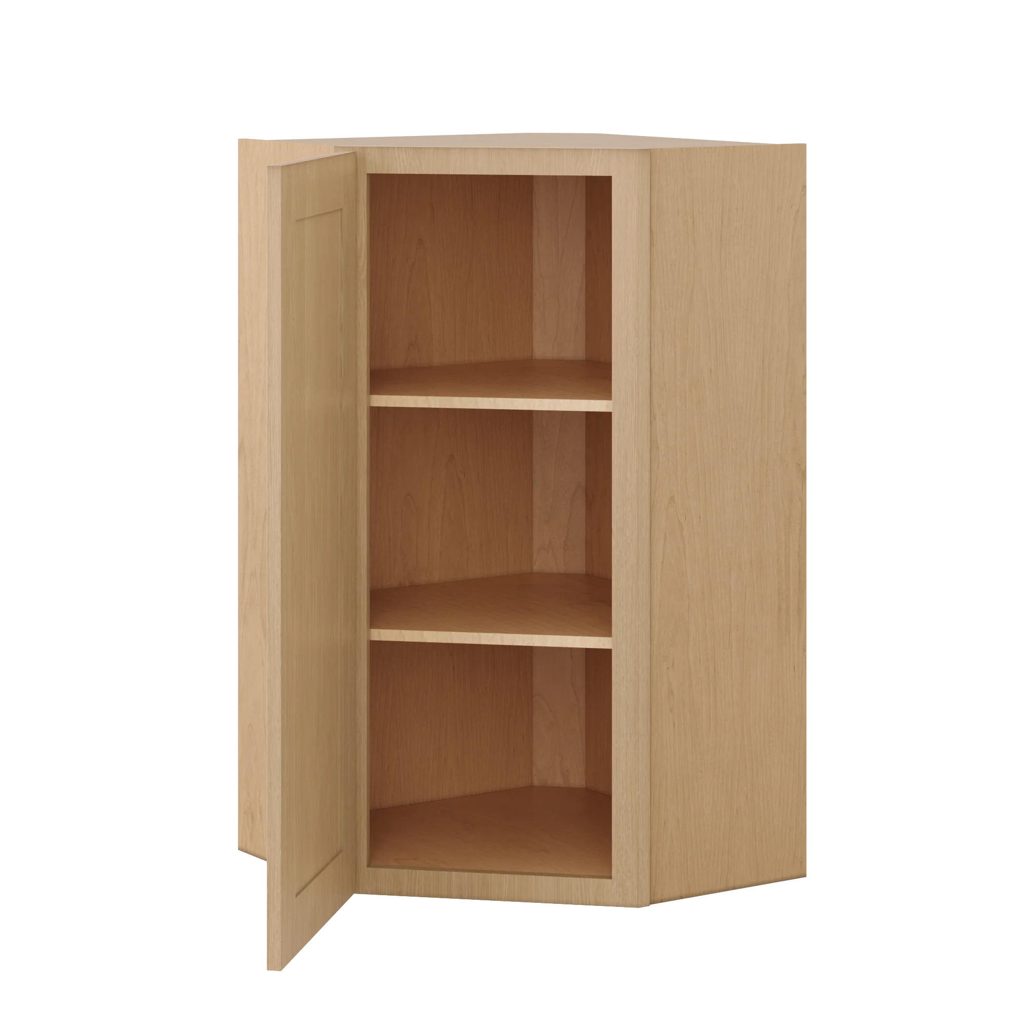 Diagonal Corner 24" Wide by 30", 36" & 42" Tall Elegant Oak Craftsman Shaker 1-1/4" Overlay Wall Cabinet - Image 6