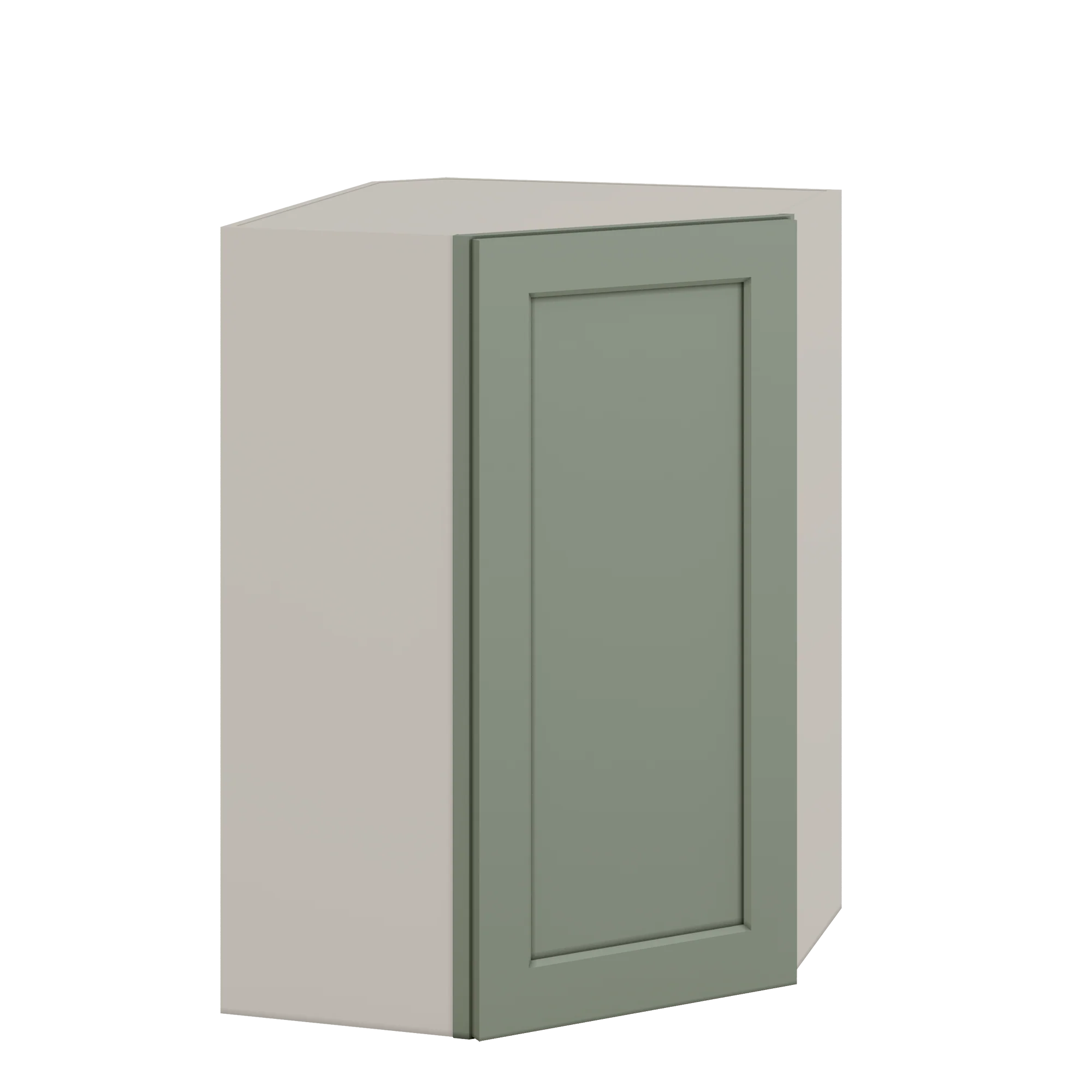 Diagonal Corner Green Shaker 1-1/4" Overlay Wall Cabinet 24" Wide by 30", 36" & 42" Tall - Image 3