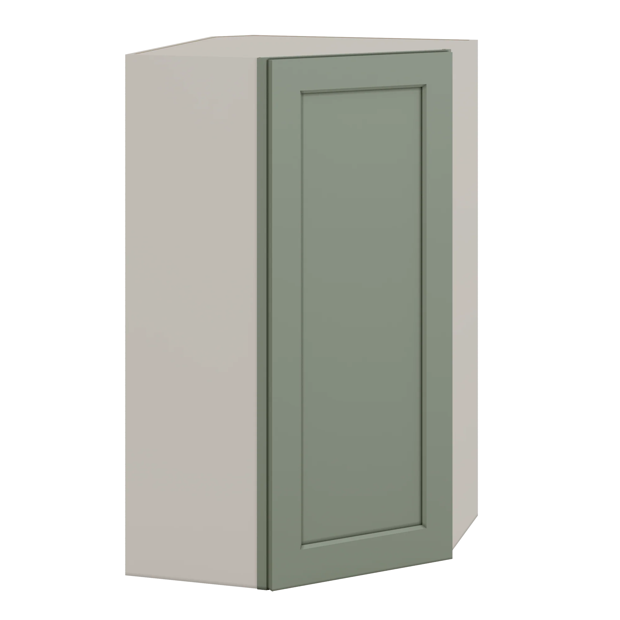 Diagonal Corner Green Shaker 1-1/4" Overlay Wall Cabinet 24" Wide by 30", 36" & 42" Tall - Image 5