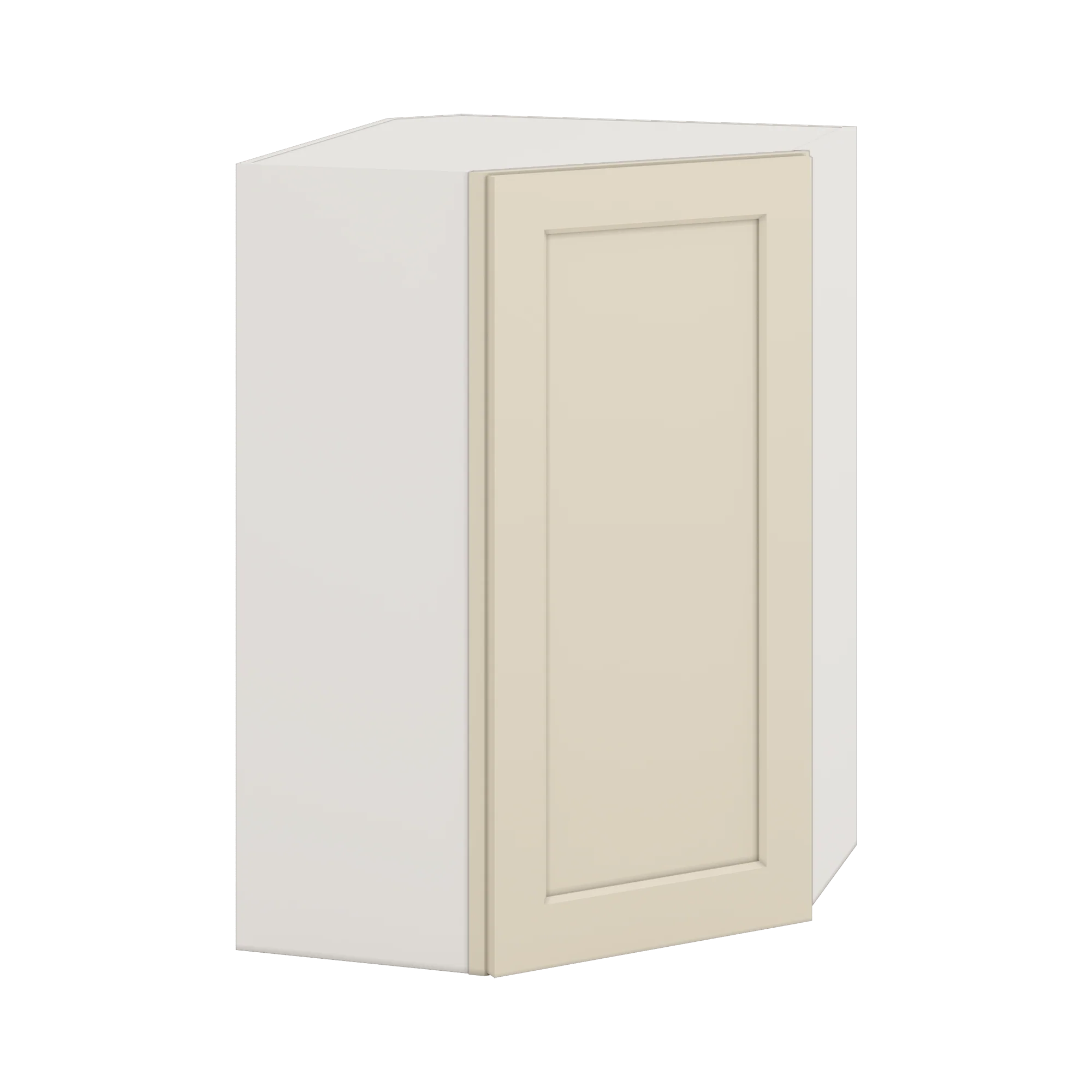 Diagonal Corner Manhattan Cream Shaker 1-1/4" Overlay Wall Cabinet 24" Wide by 30", 36" & 42" Tall - Image 3