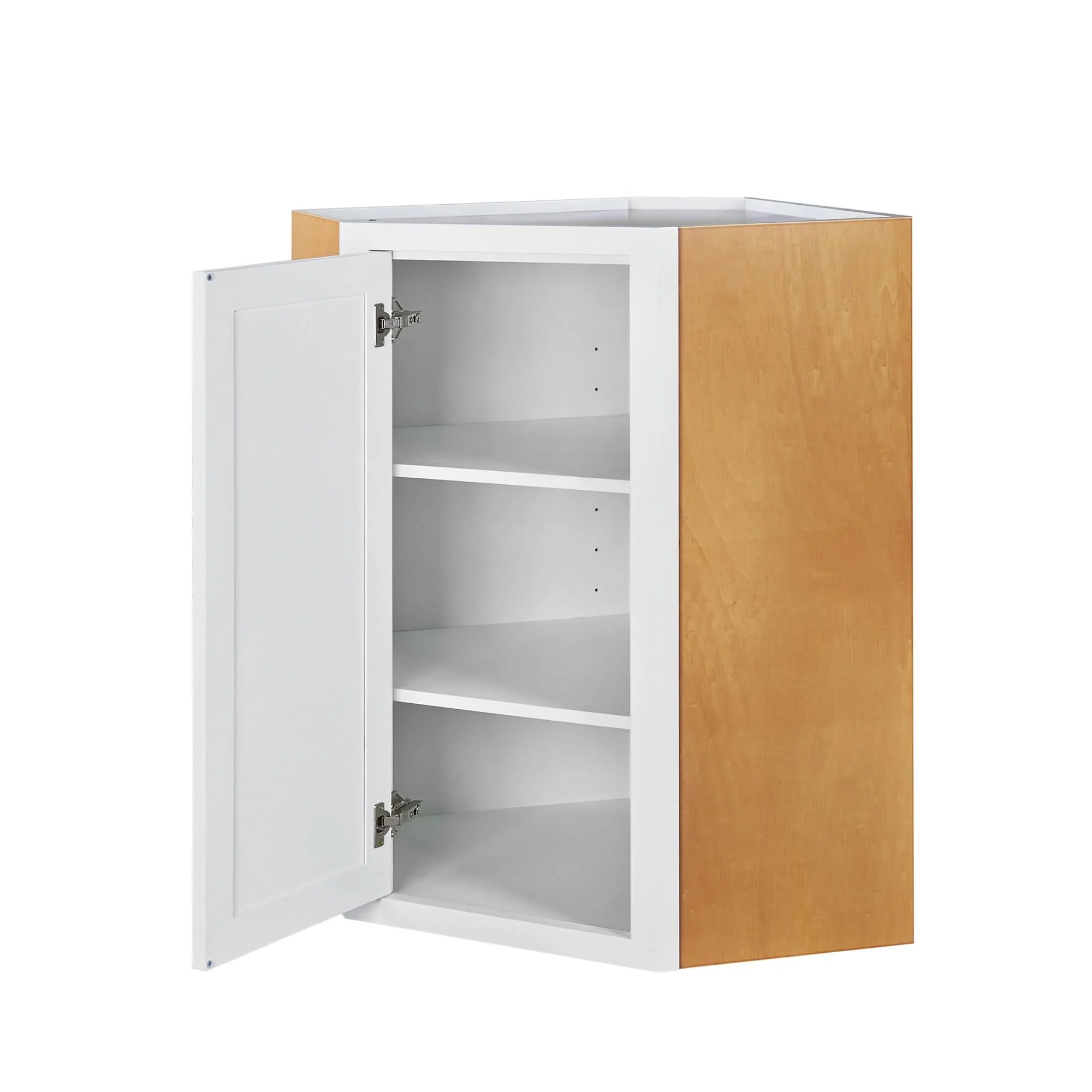 Diagonal Corner Tuscan Gray Inset Shaker Wall Cabinet - Single Door - Image 3